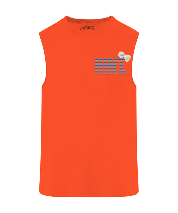 T-shirt dyer neon orange &quot;BRAND SS24"