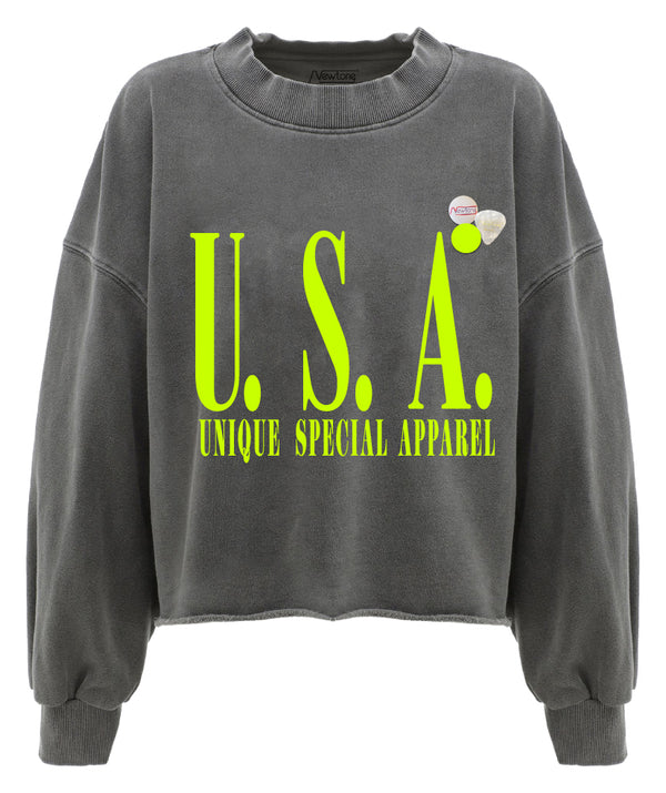 Pepper “USA” crop porter sweatshirt