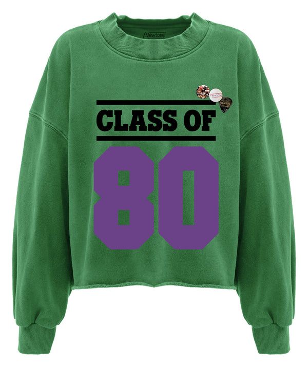 “CLASS” crop porter grass sweatshirt