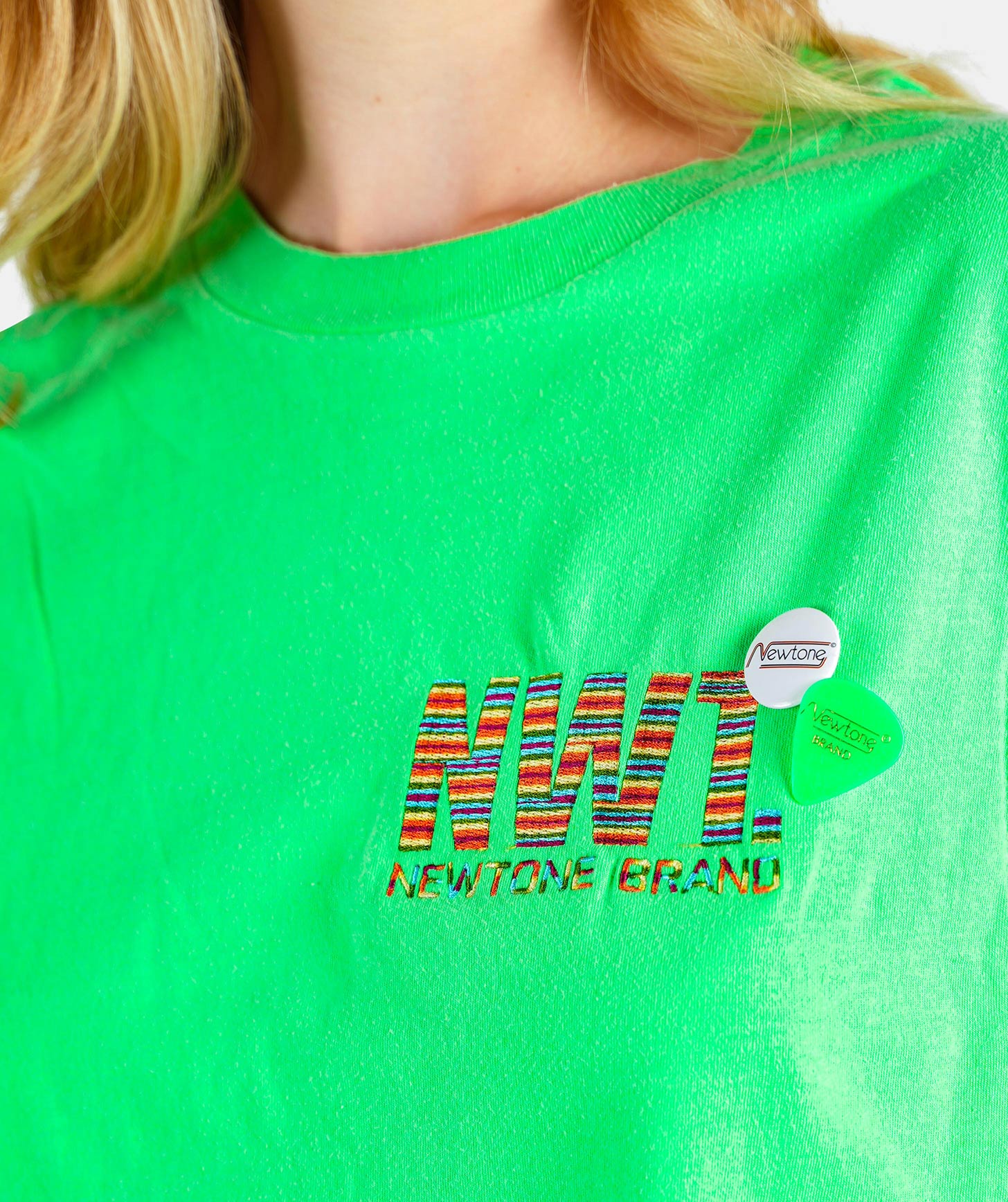 Tee shirt biker neon green "BRAND SS24"