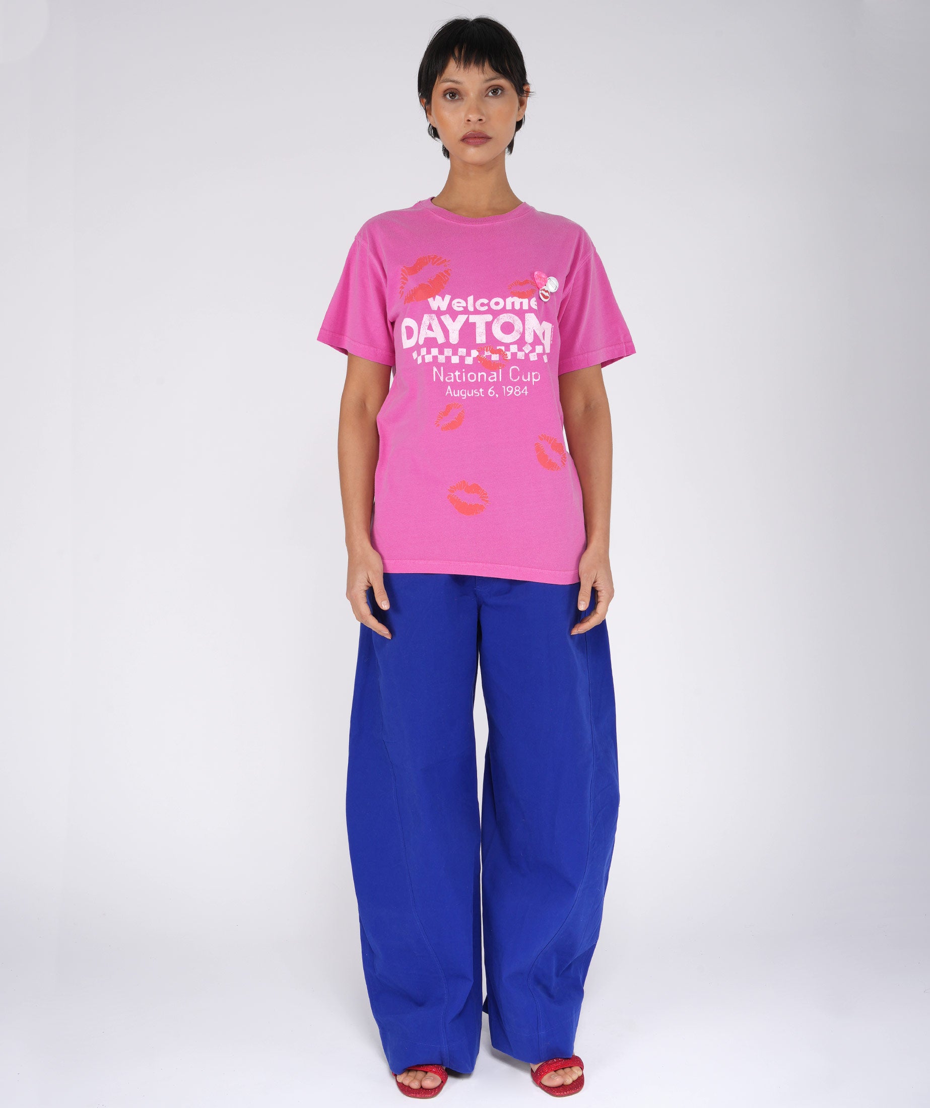 Tee shirt trucker fuschia "NASCAR"