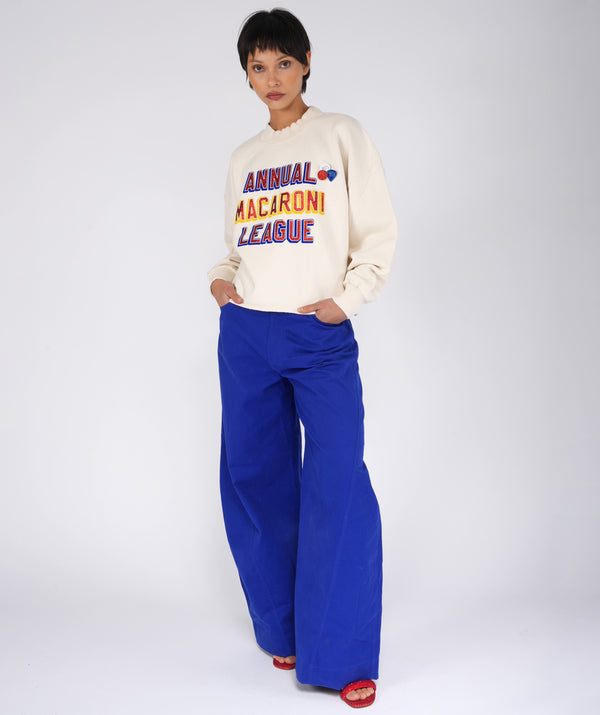 Sweatshirt crop porter natural "MACARONI"