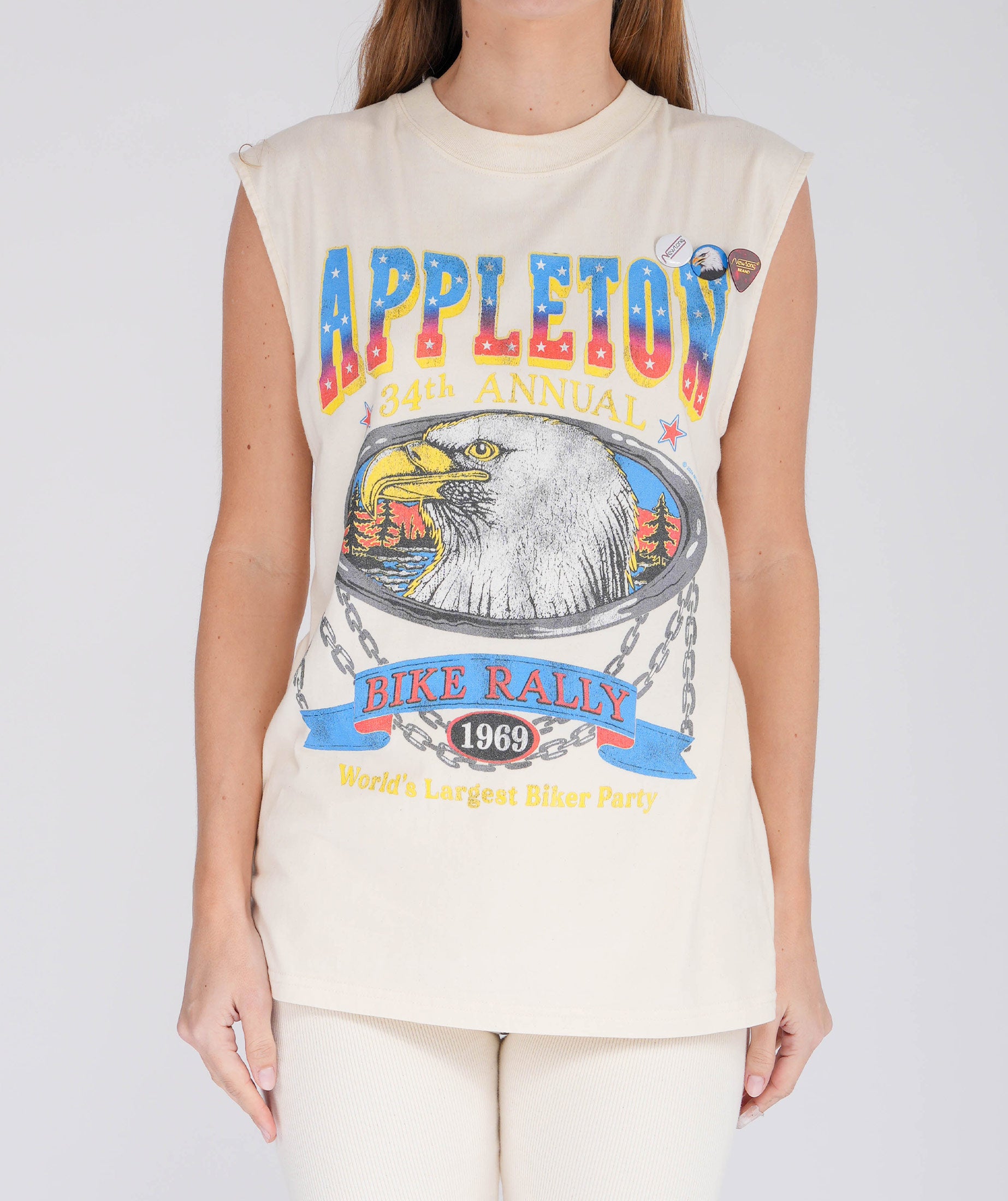 Tee shirt biker natural "APPLETON"