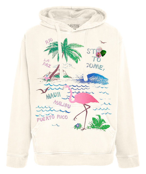 Hoodie Jagger Natural "Flamingo"