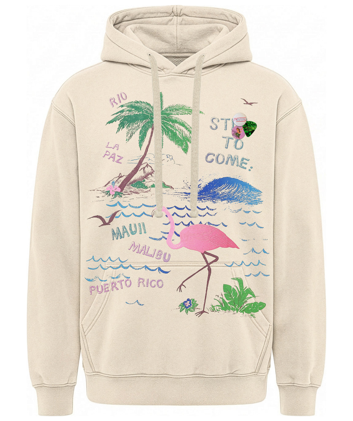 Hoodie jagger natural "FLAMINGO"