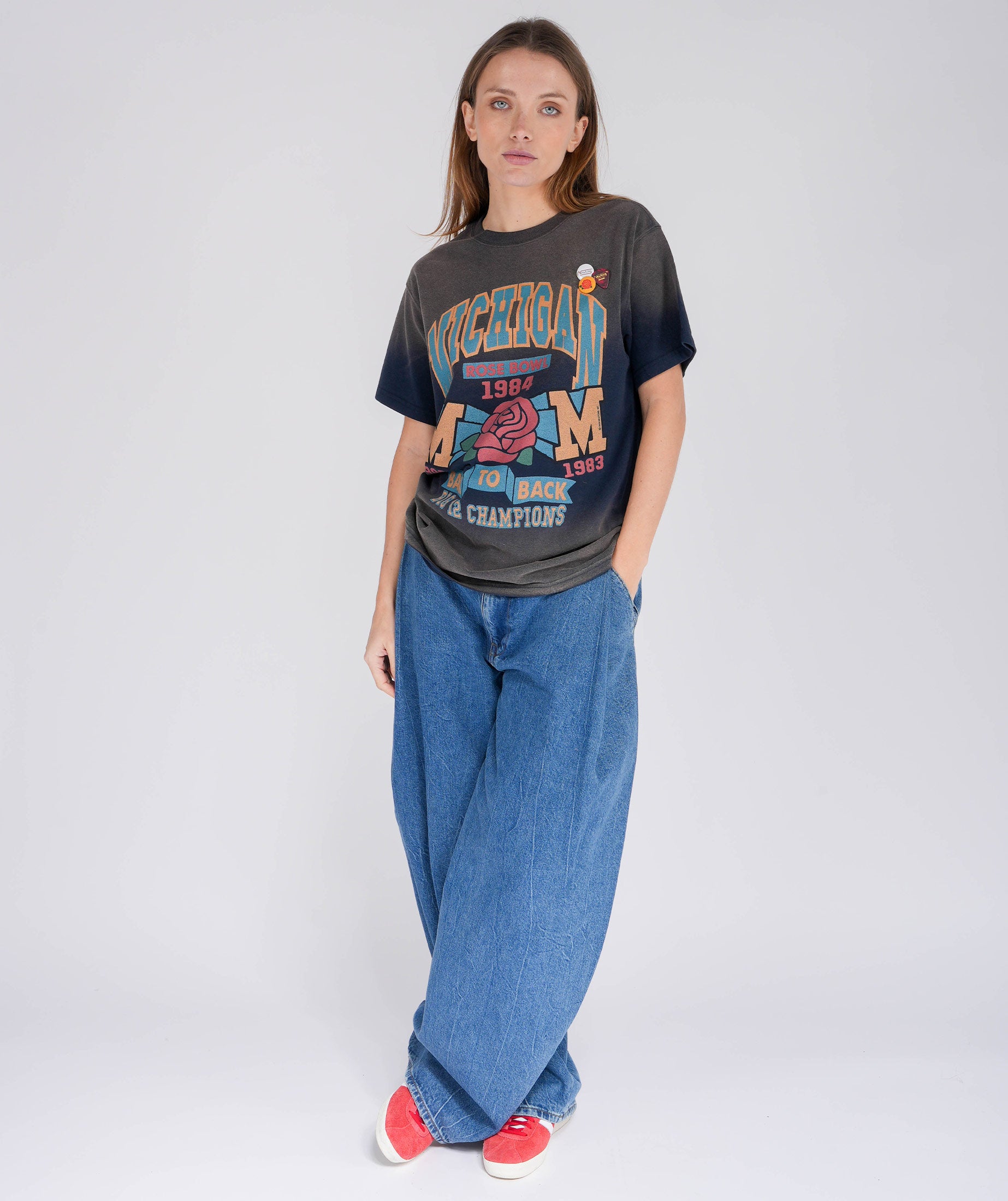 Vintage Blue "Rose" Trucker T -shirt