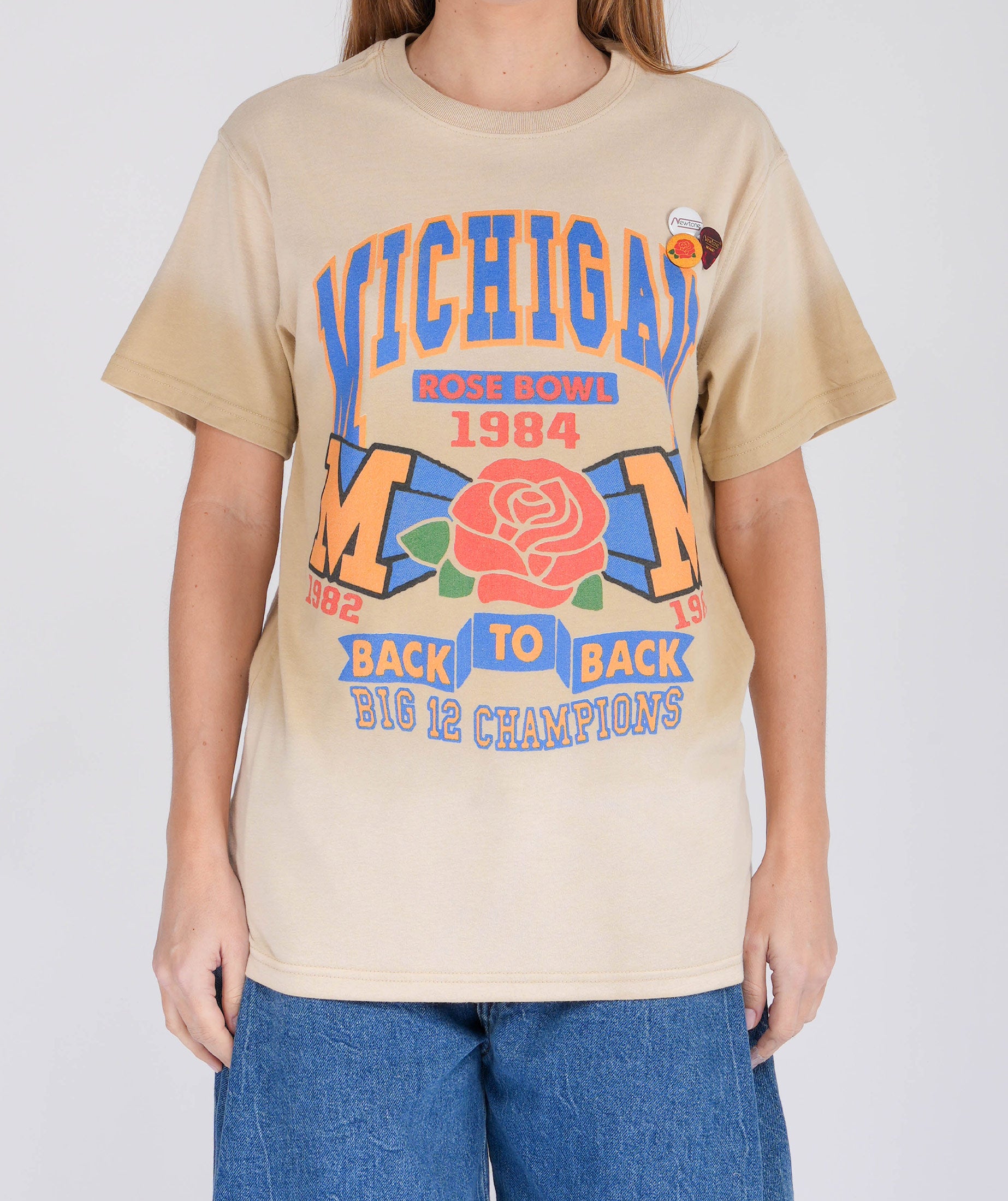 Tee shirt trucker vintage natural "ROSE"