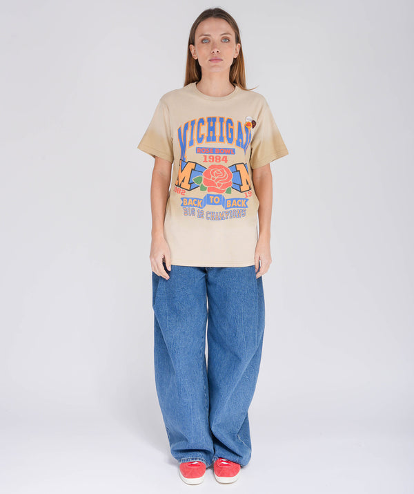 Tee shirt trucker vintage natural "ROSE"