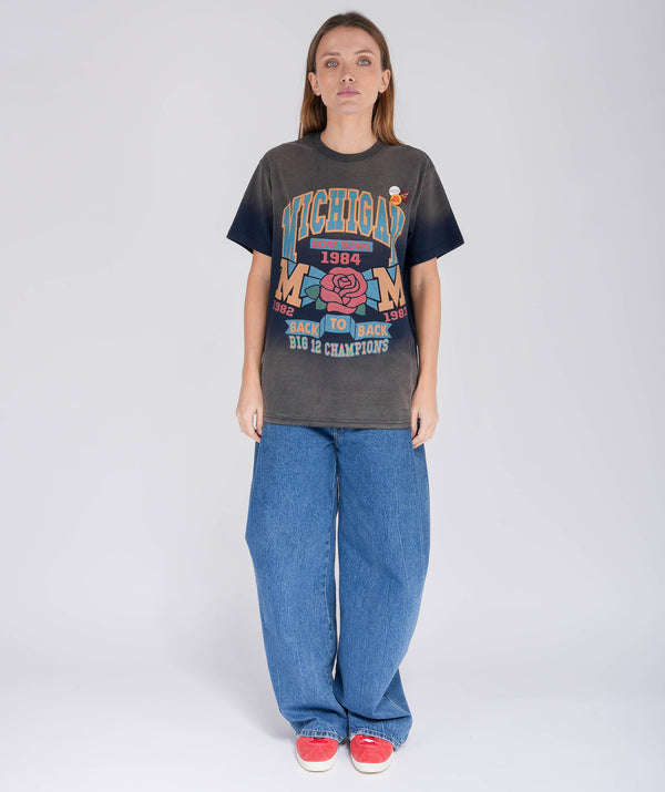Tee shirt trucker vintage blue "ROSE"