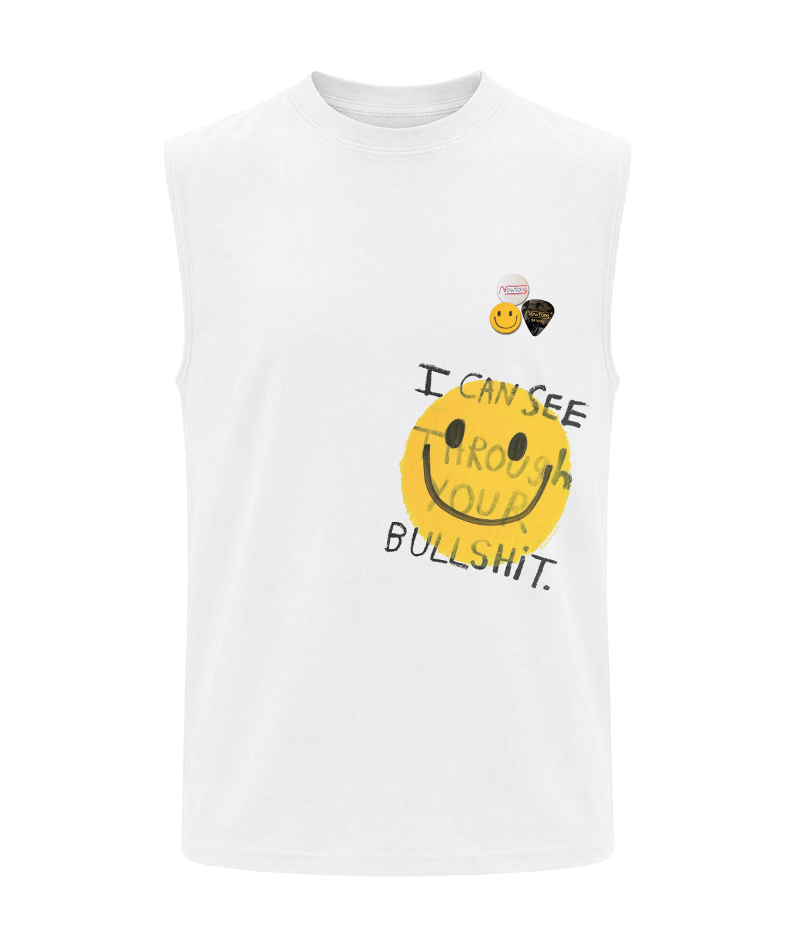 Tee shirt biker dirty white "BULLSHIT"