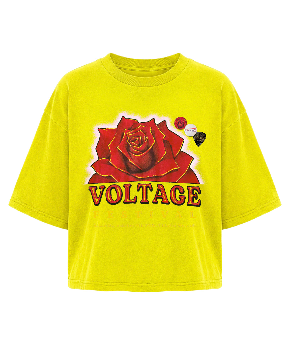 Tee shirt crop crooper sun "VOLTAGE"