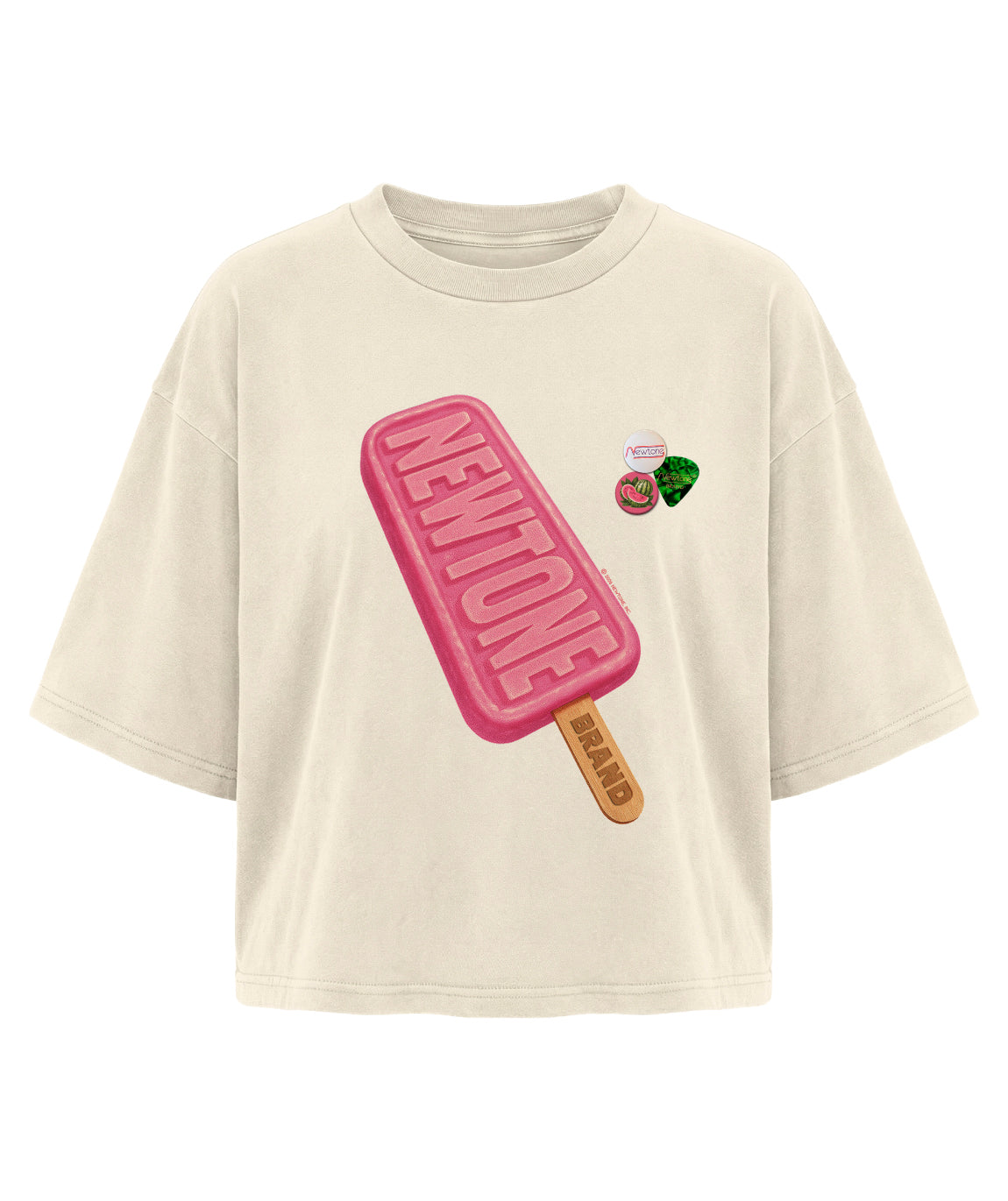 Tee shirt crop crooper natural "FREEZE"