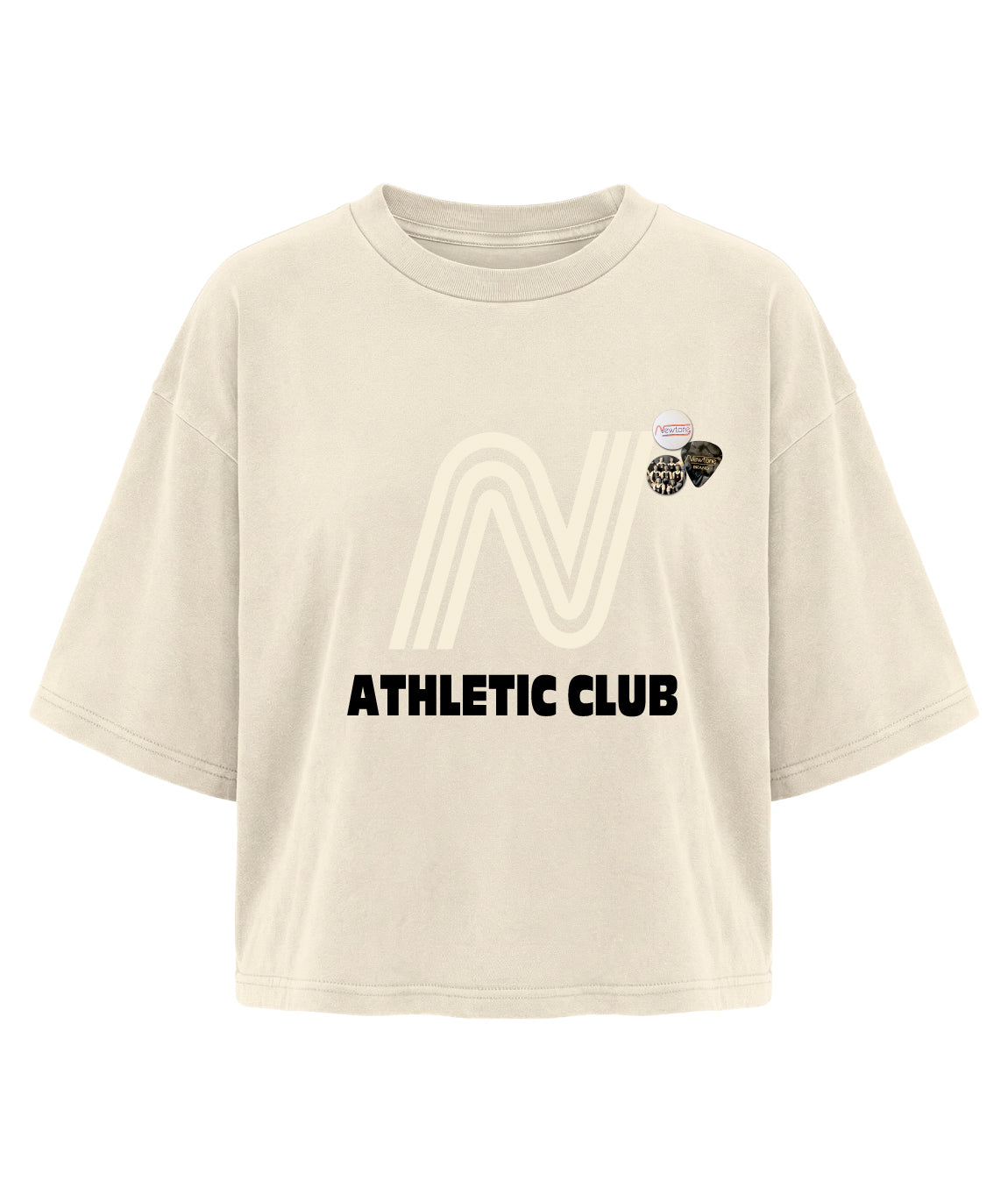 Tee shirt crop crooper natural "CLUB"