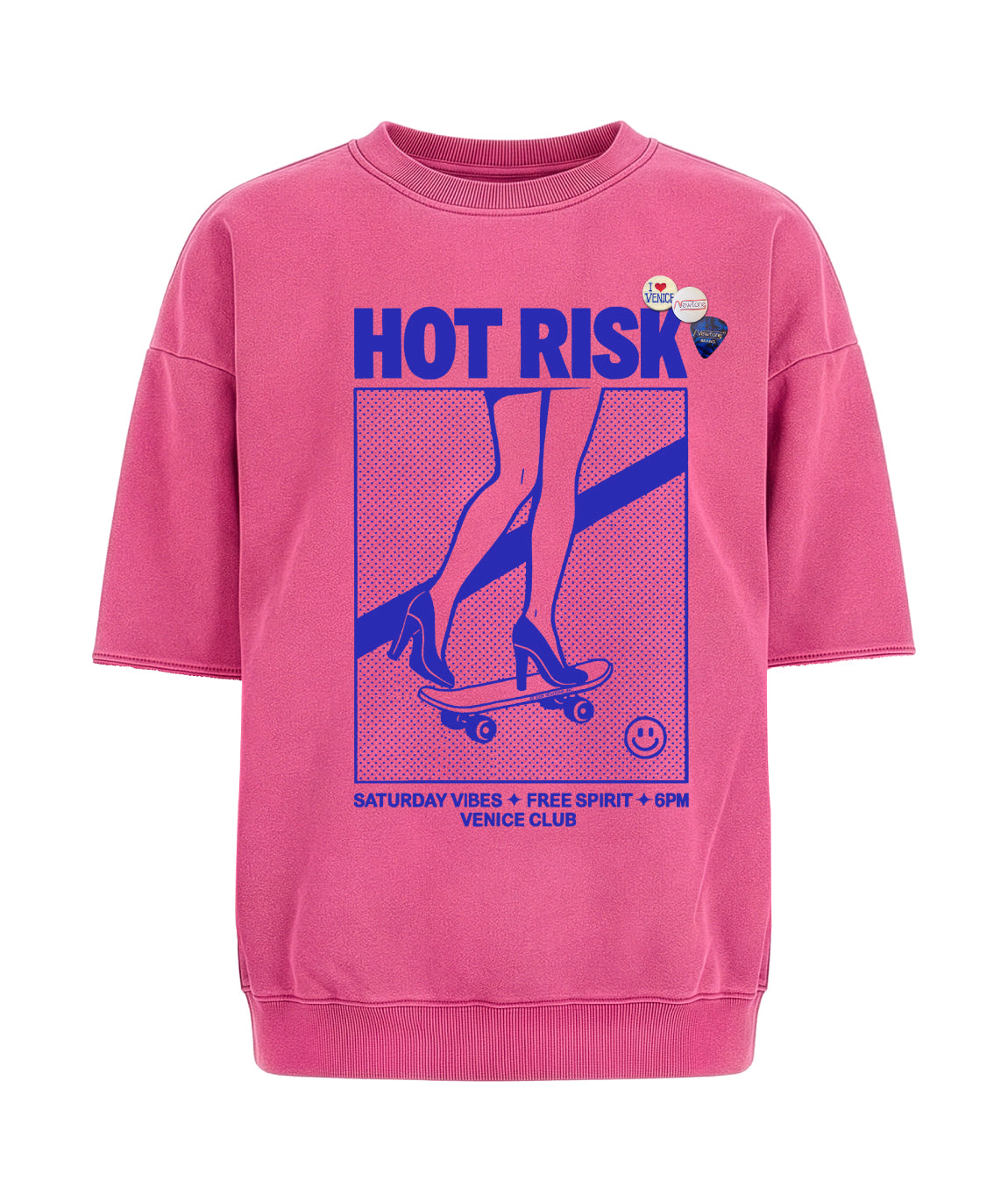 fuschia RISK" sweatshirt