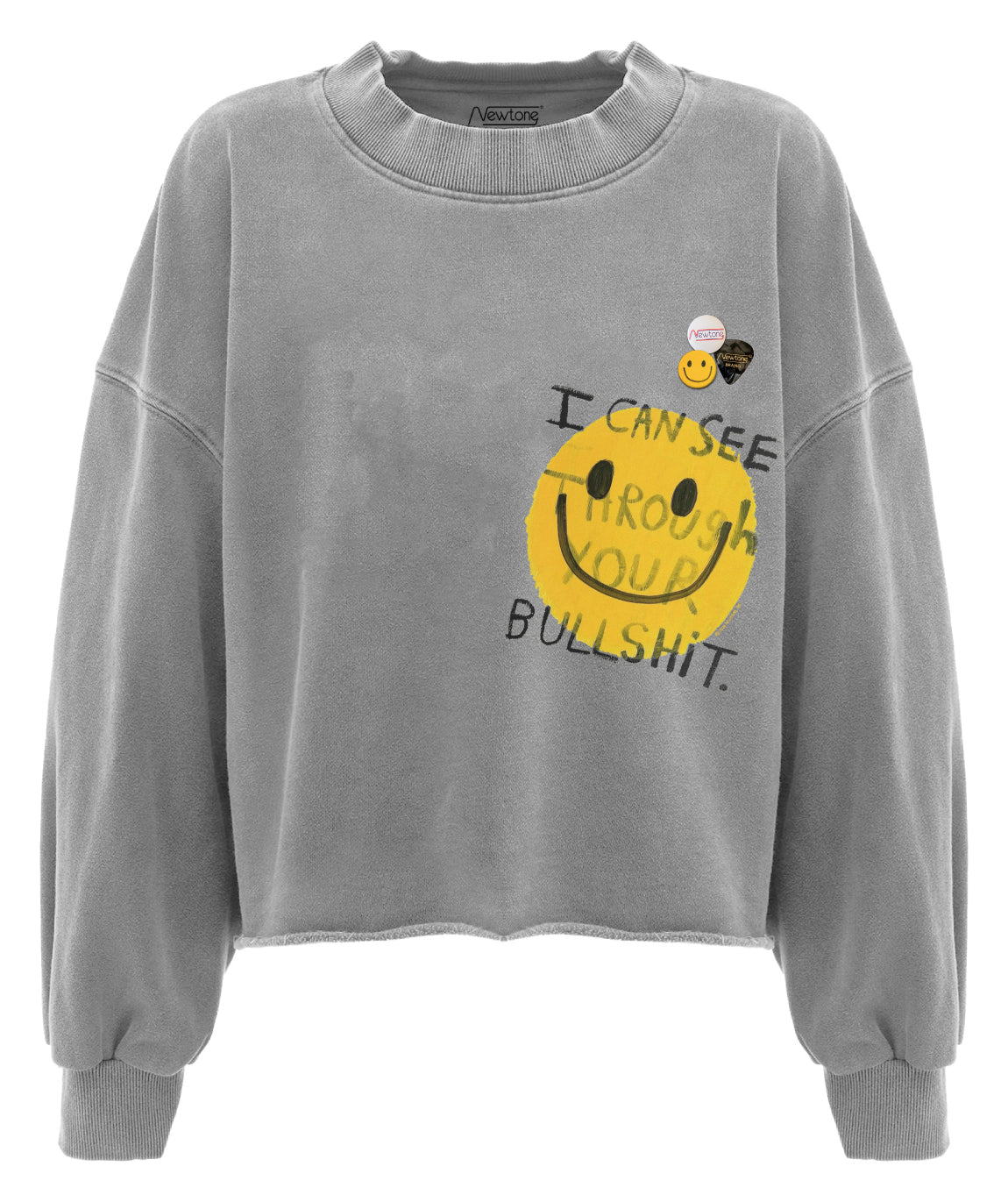 Crop sweatshirt porter grey BULLSHIT"