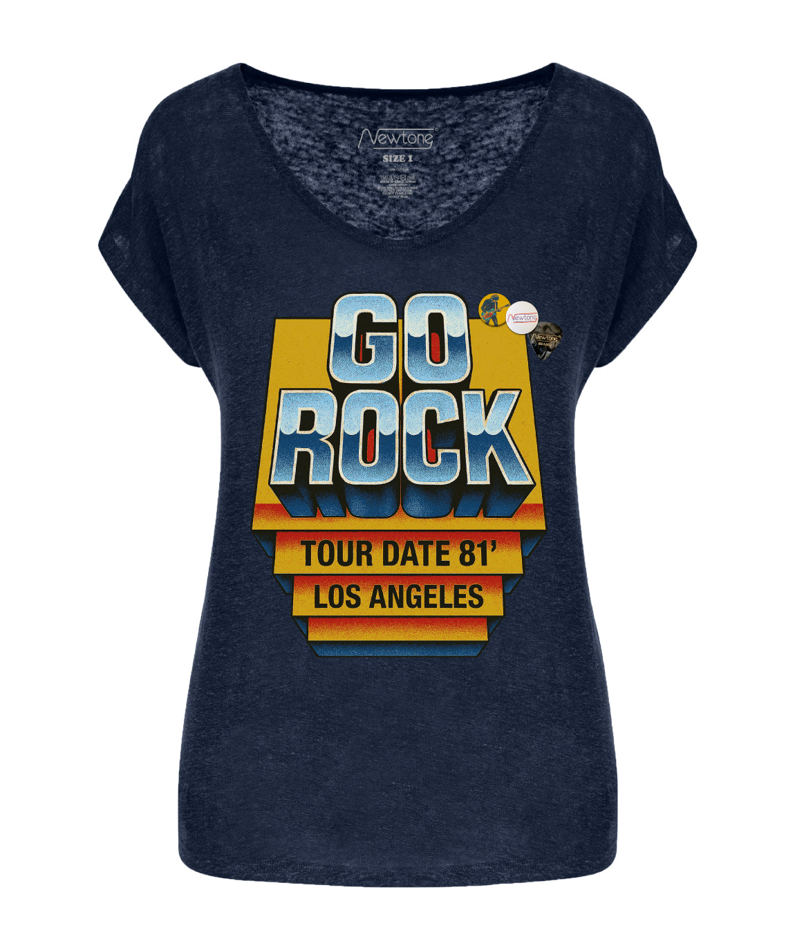 Tee shirt quetty navy "GO ROCK"