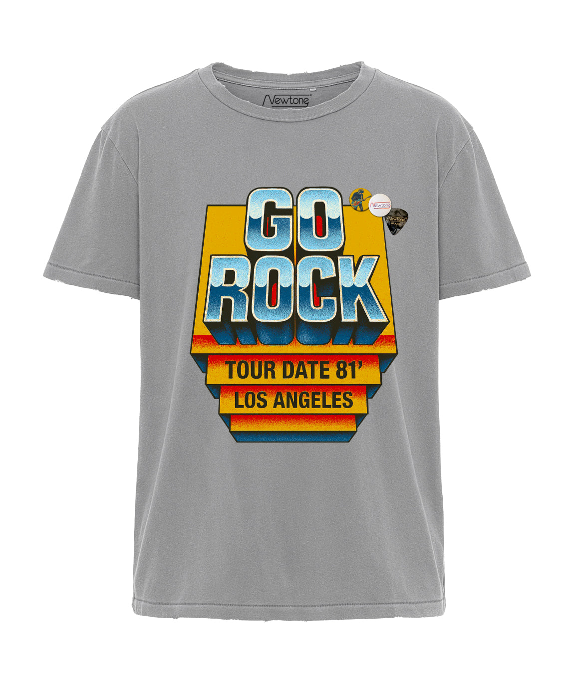 grey GO ROCK" T-shirt in starlight grey