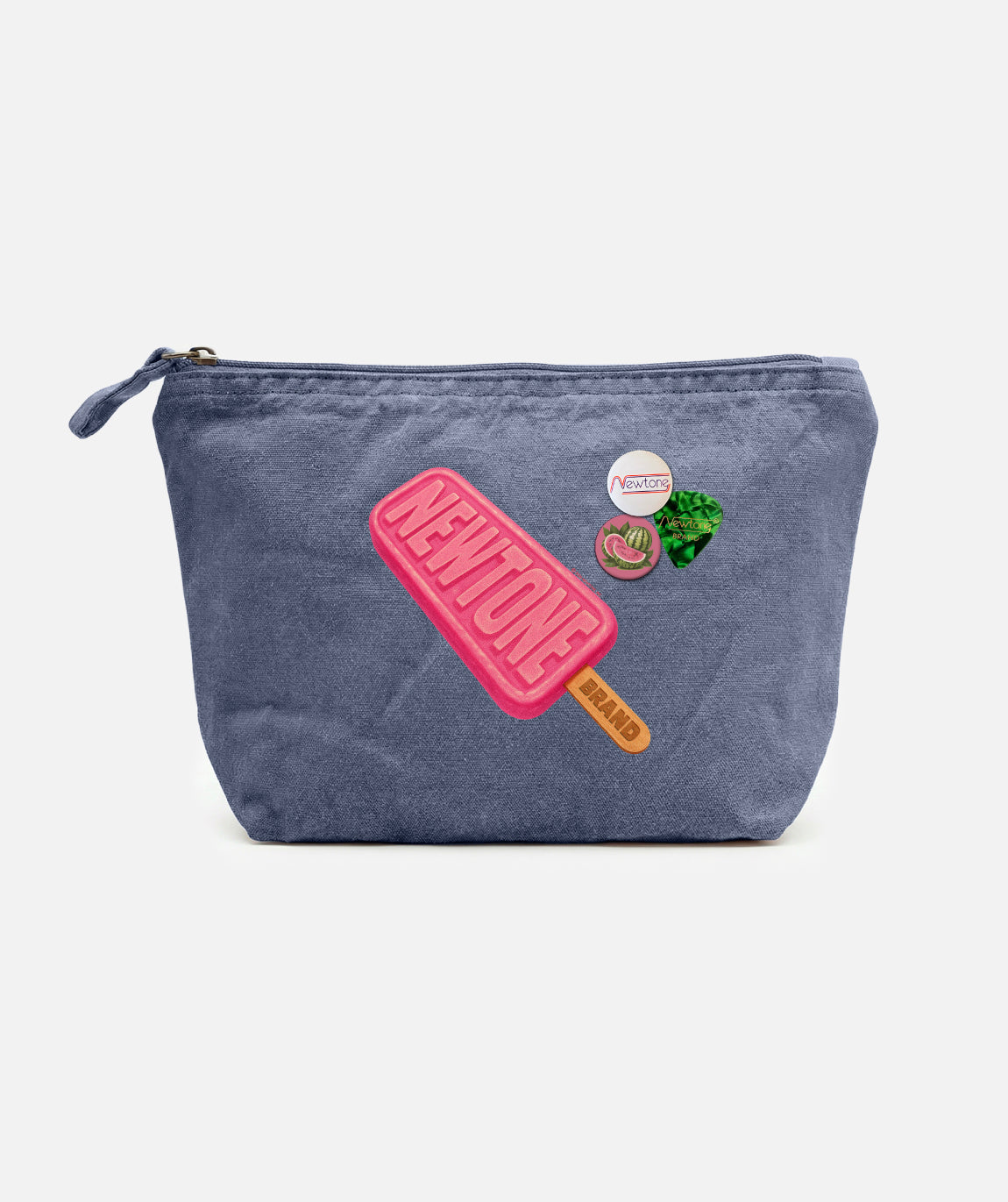 denim "FREEZE" denim Clutch
