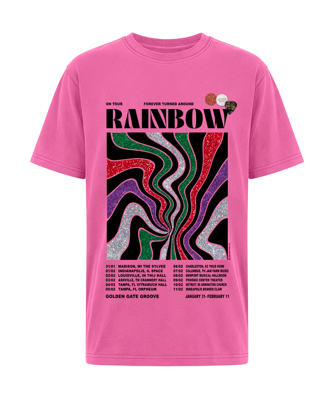 Tee shirt trucker fuschia "GOLDEN"