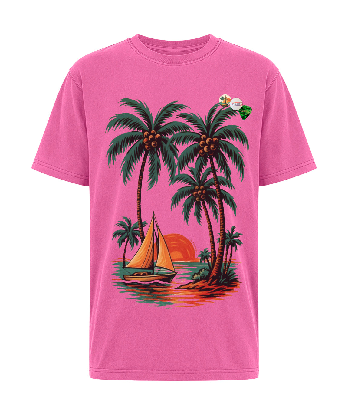 Tee shirt trucker fuschia "COCO"