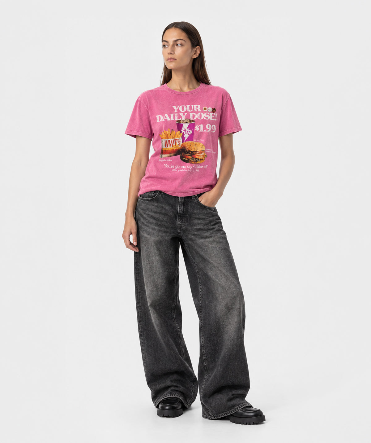 Tee shirt starlight fuschia "MENU"