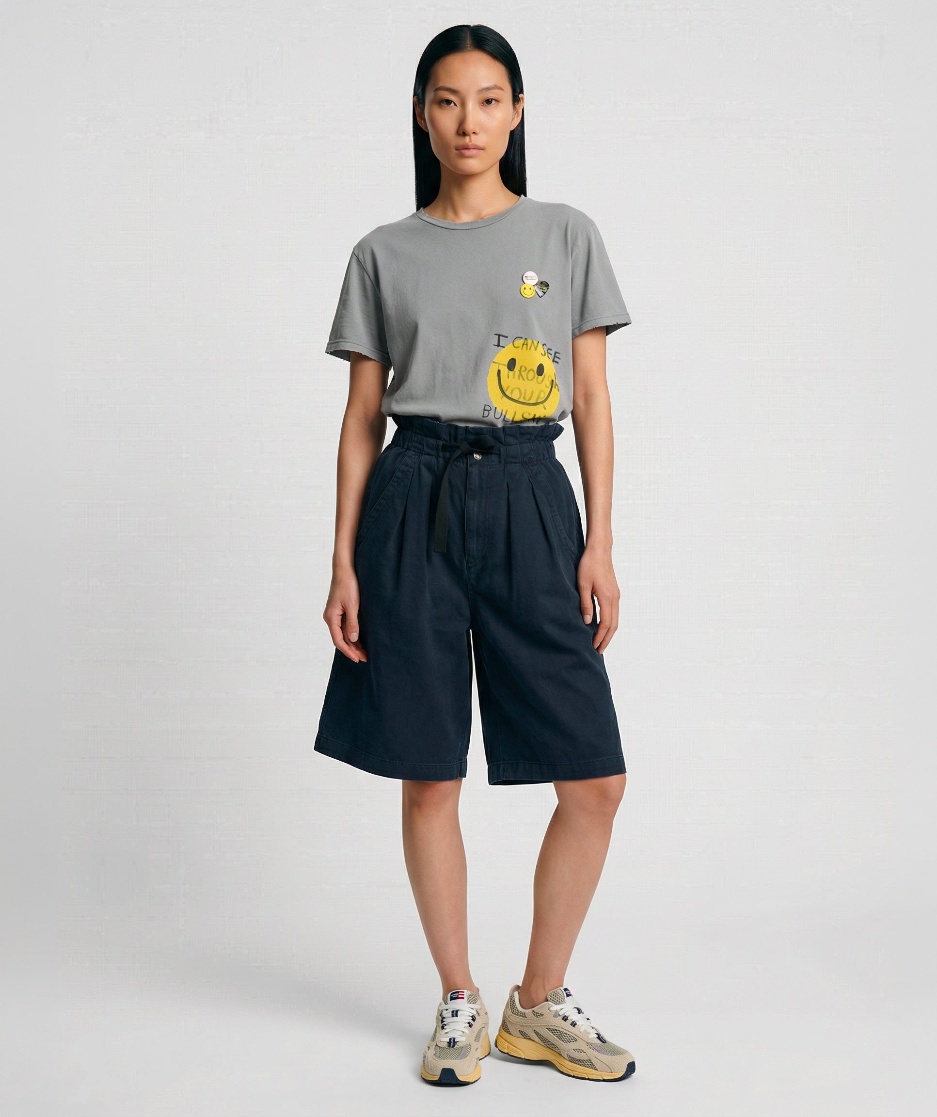 grey BULLSHIT" T-shirt in starlight grey