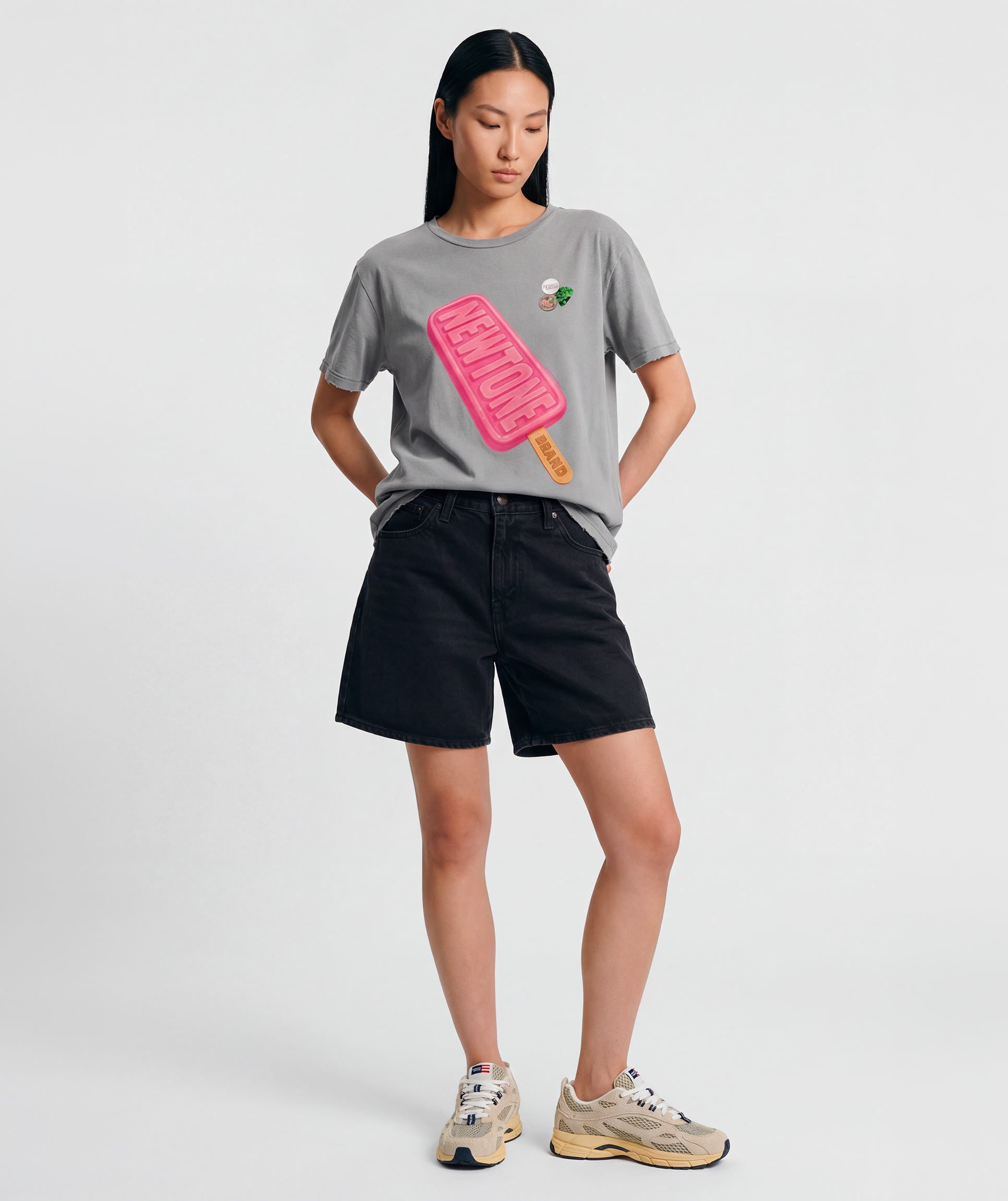 grey FREEZE" T-shirt in starlight grey