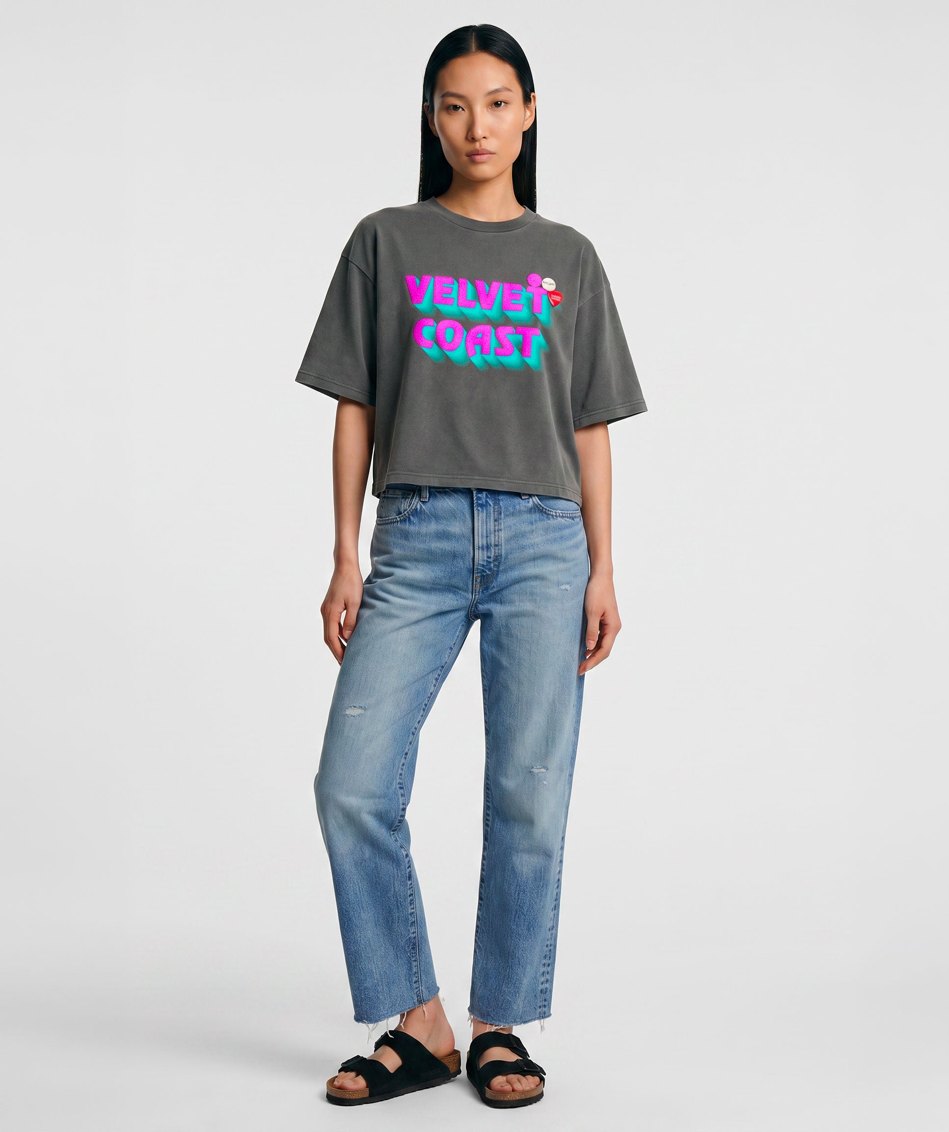 Tee shirt crop crooper pepper "MARINA"