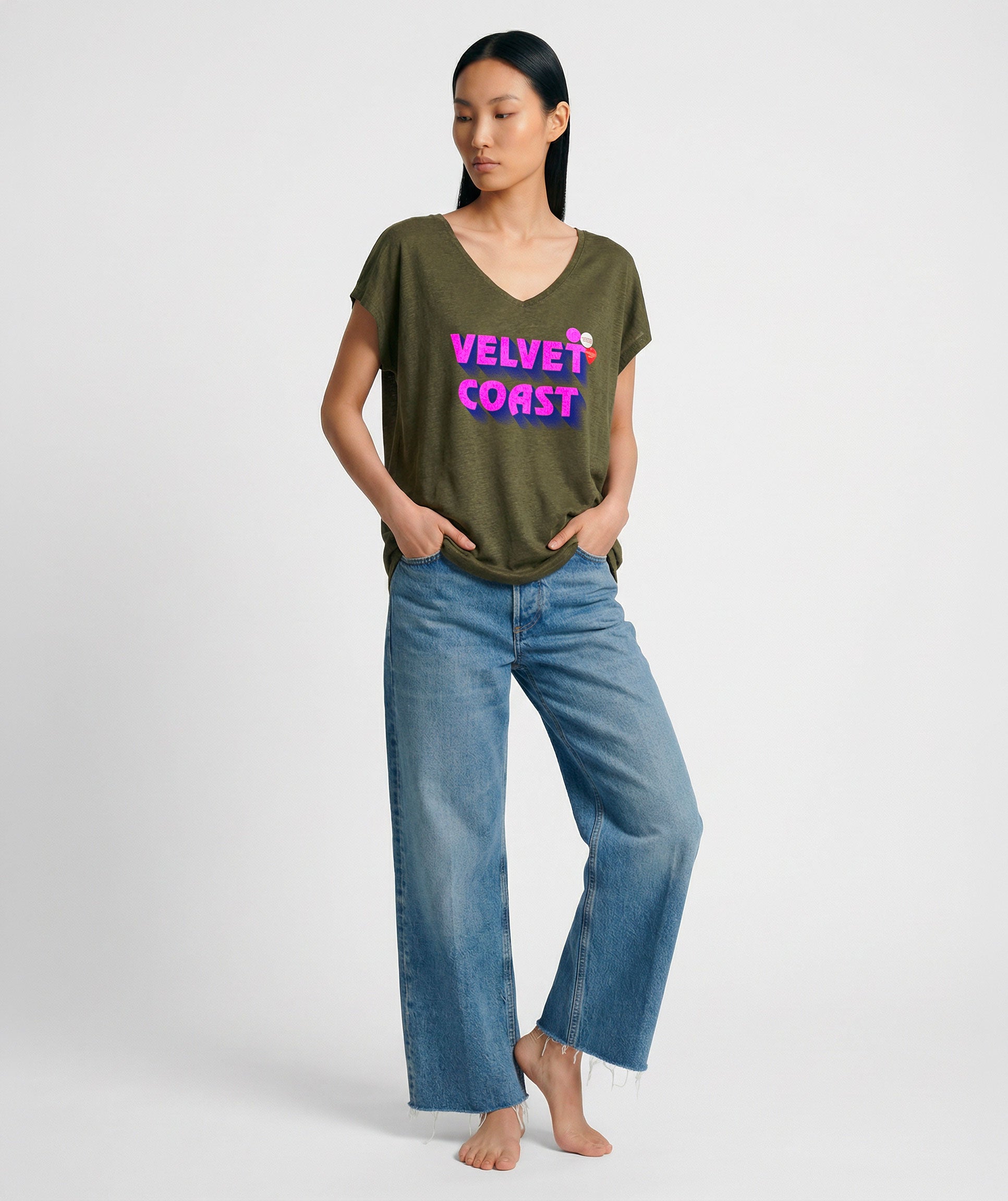 Tee shirt quetty kaki "MARINA"