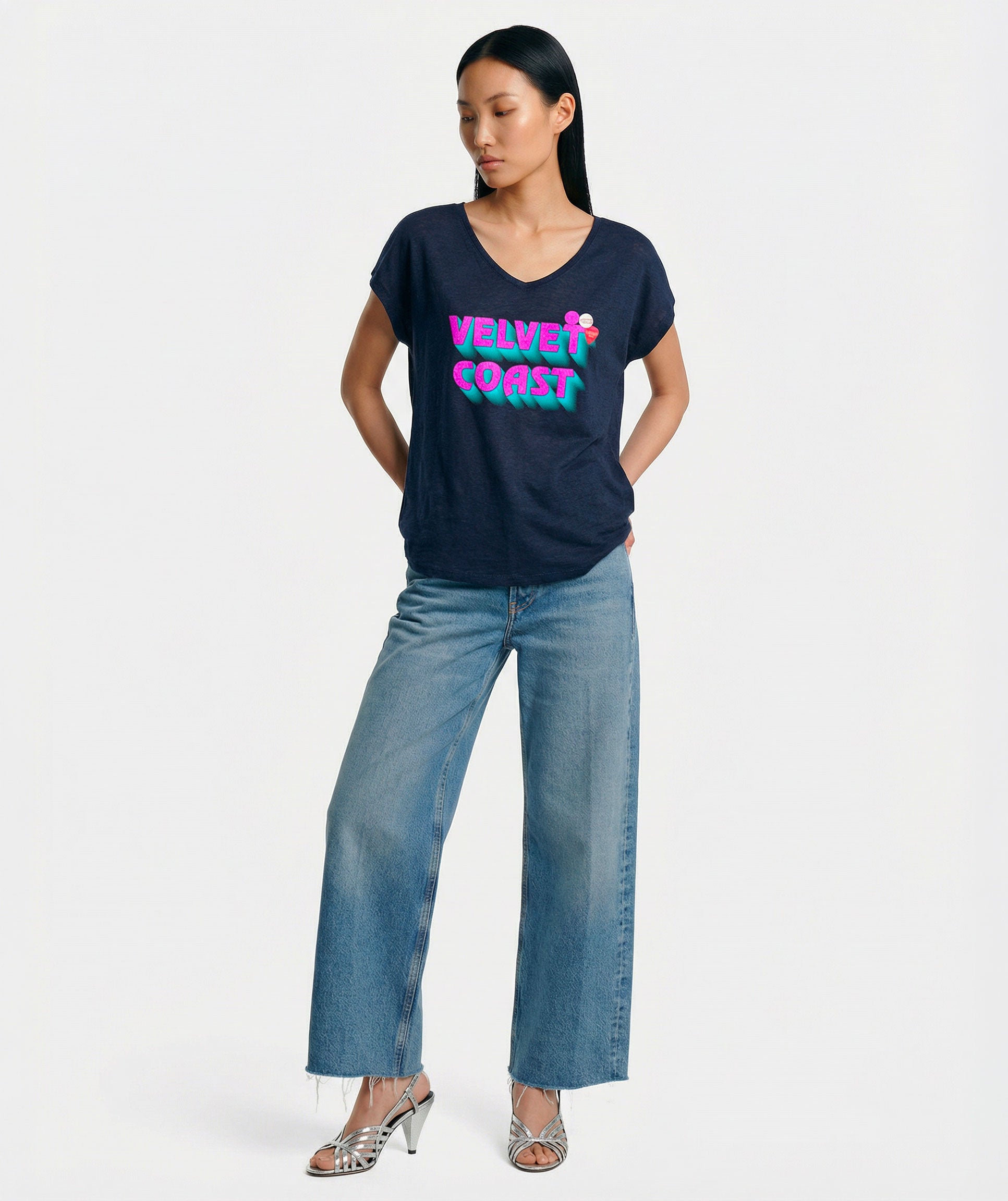 Tee shirt quetty navy "MARINA"