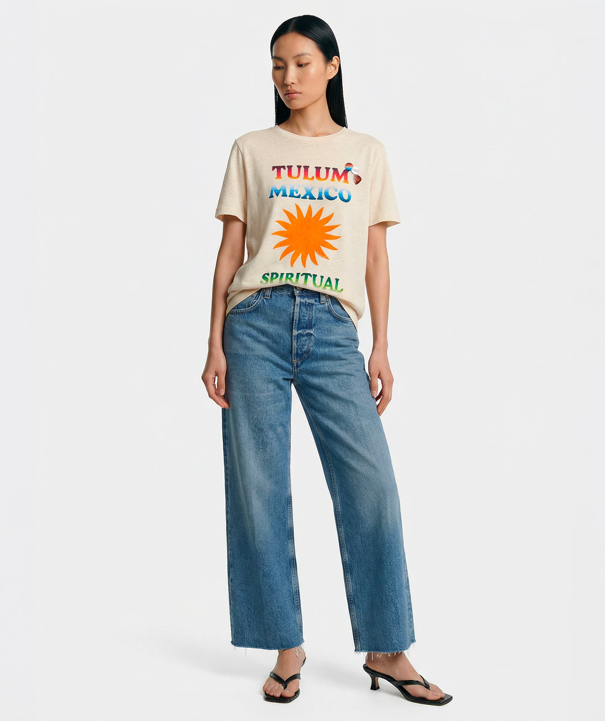 Tee shirt vee natural "TULUM"