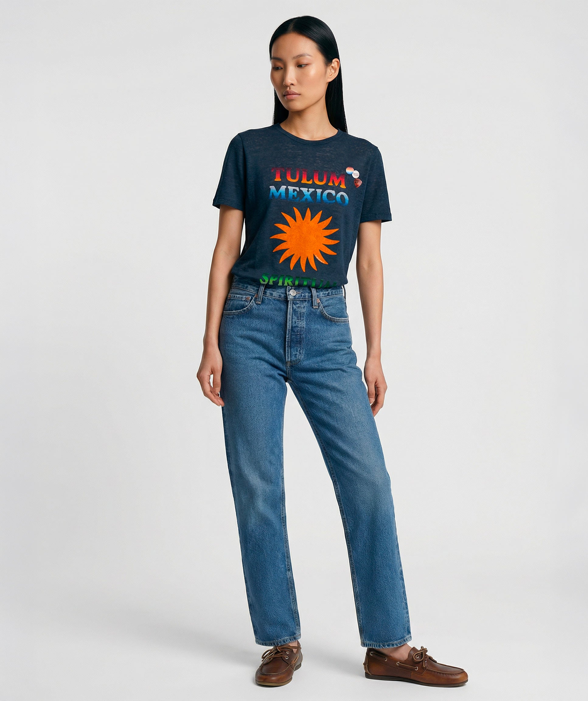 Tee shirt vee navy "TULUM"