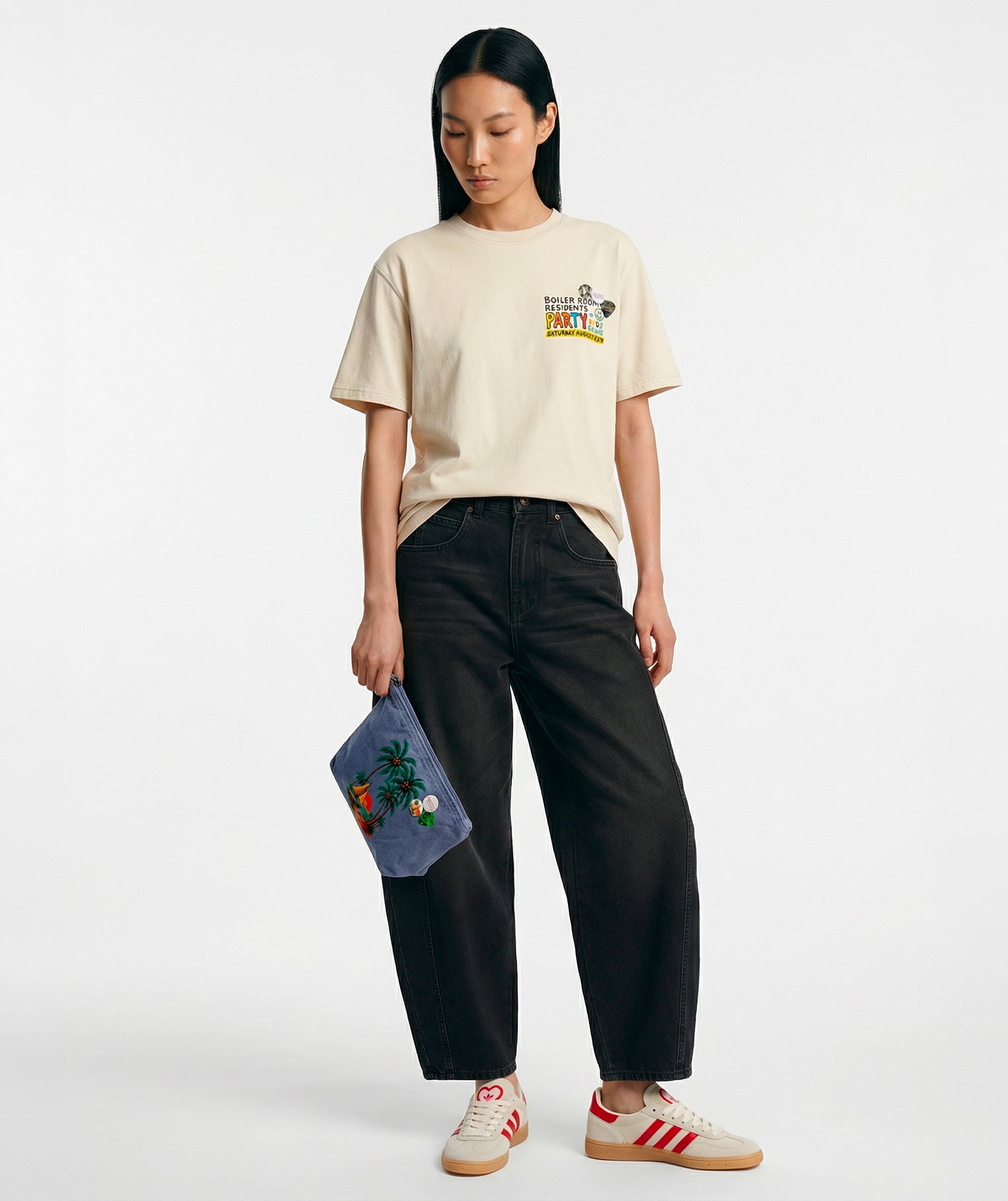 denim "COCO" denim Clutch