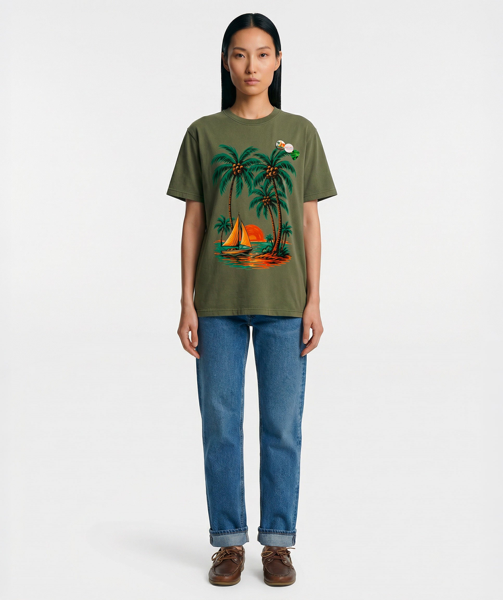 Tee shirt trucker kaki "COCO"