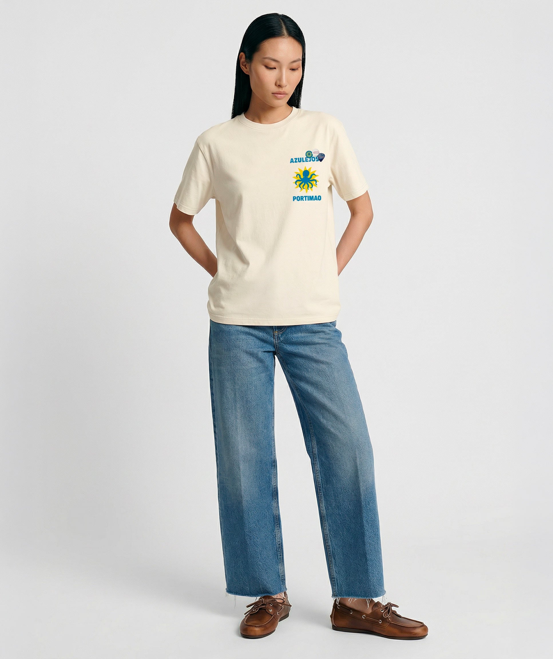 Tee shirt trucker natural "AZUL"