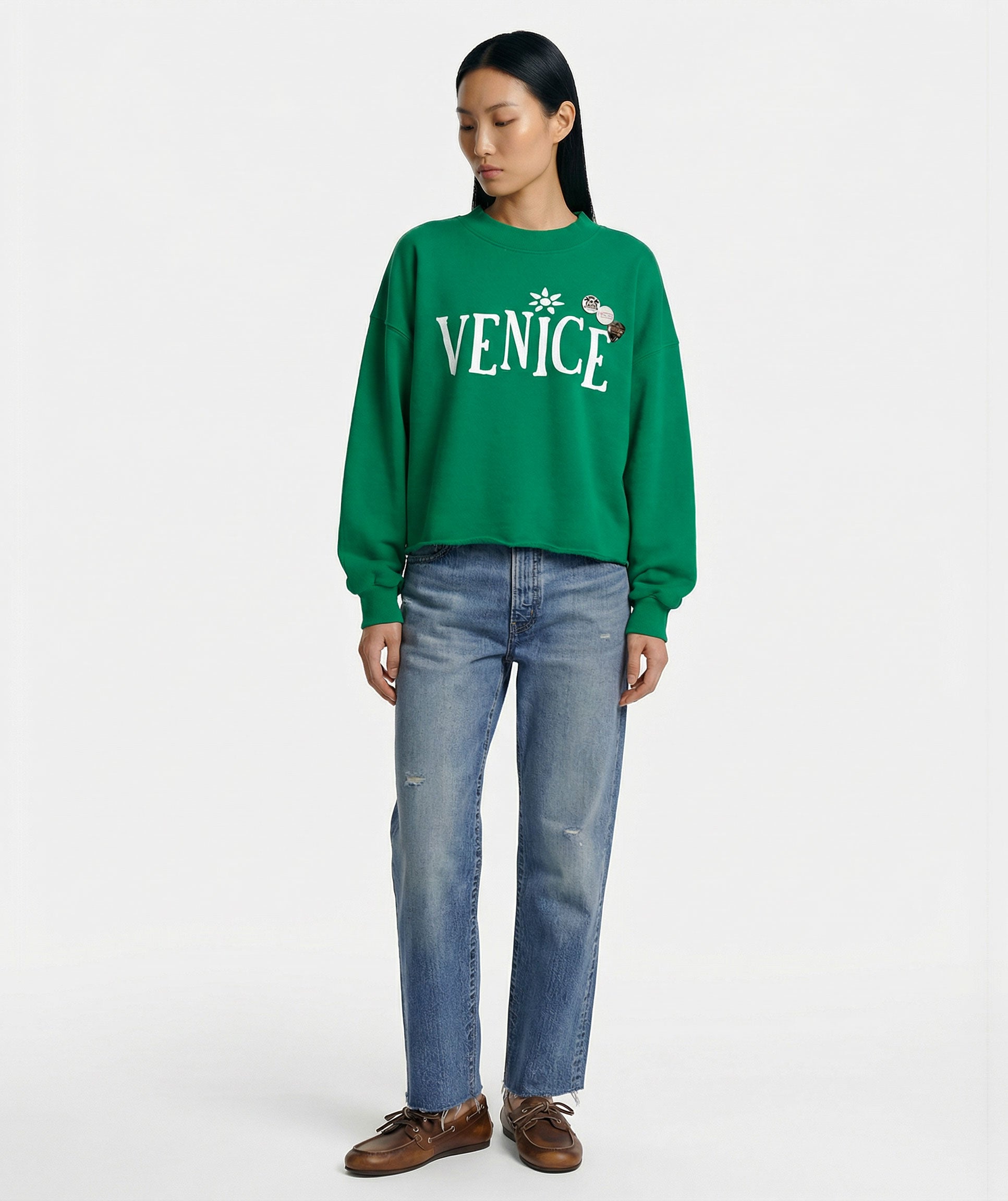 Sweatshirt crop porter apple"VENICE"