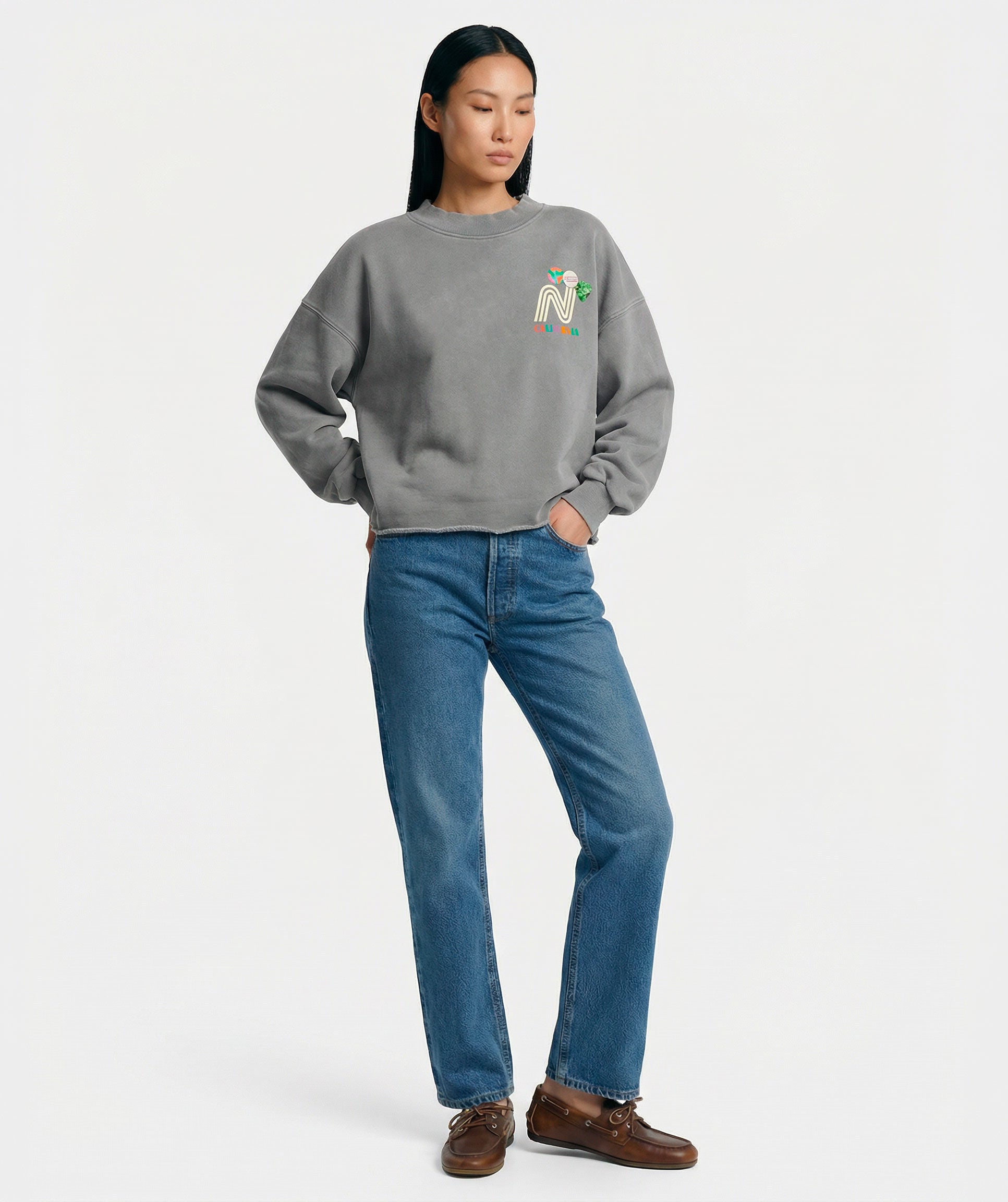 Crop sweatshirt porter grey FRANCIS"