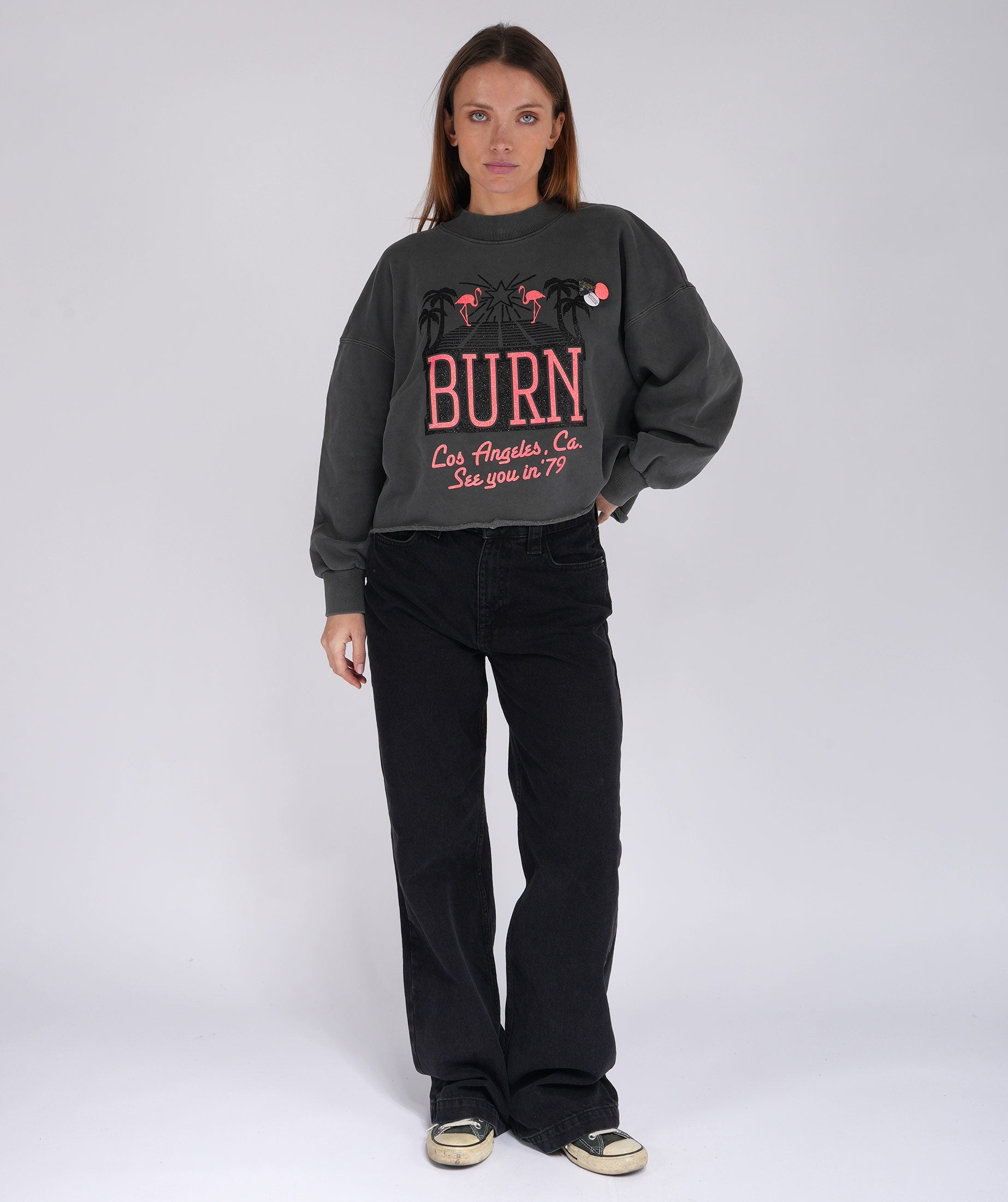 Sweatshirt crop porter pepper "SEE YOU"