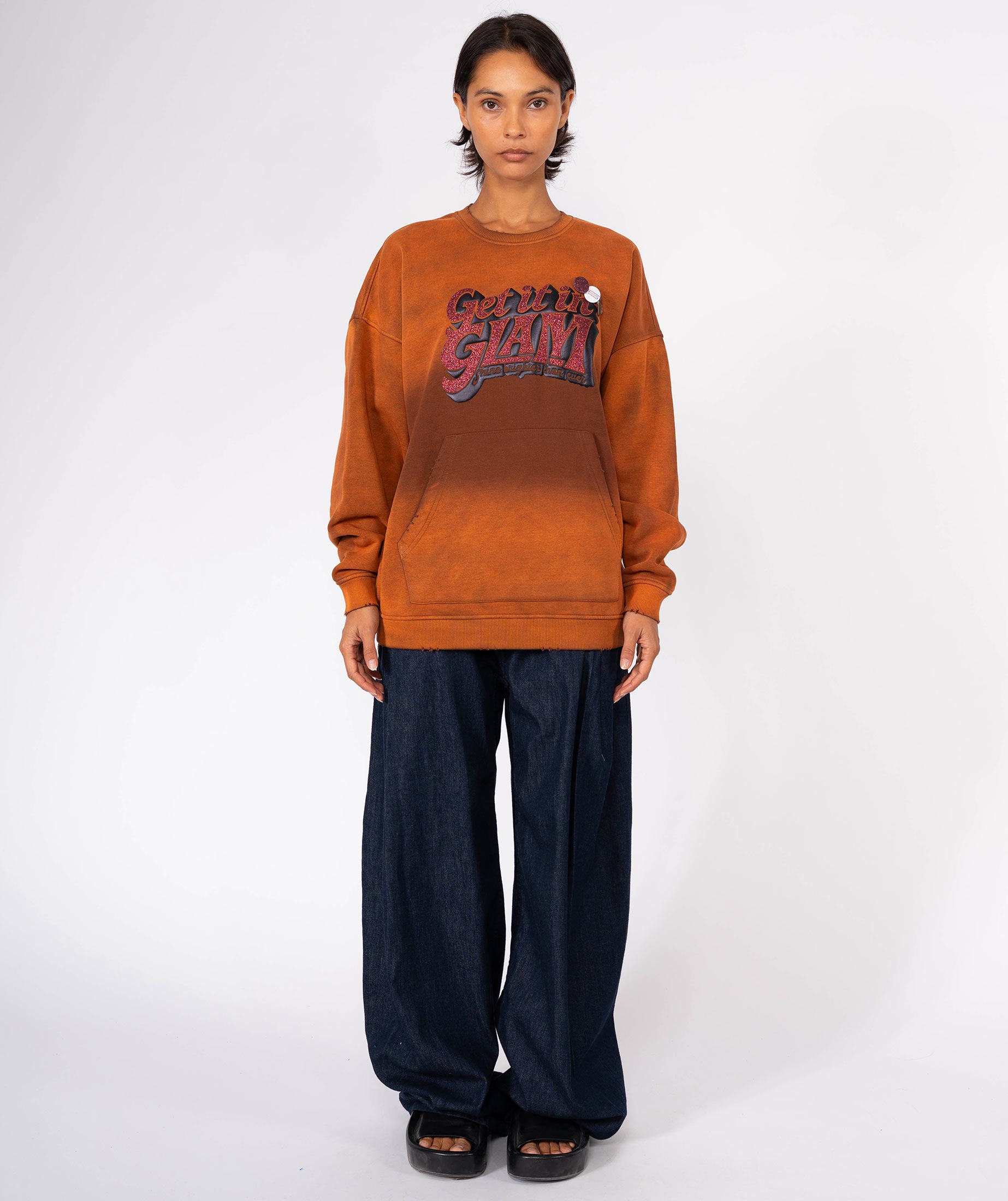 Sweatshirt piper vintage brown "BRIGHTER"