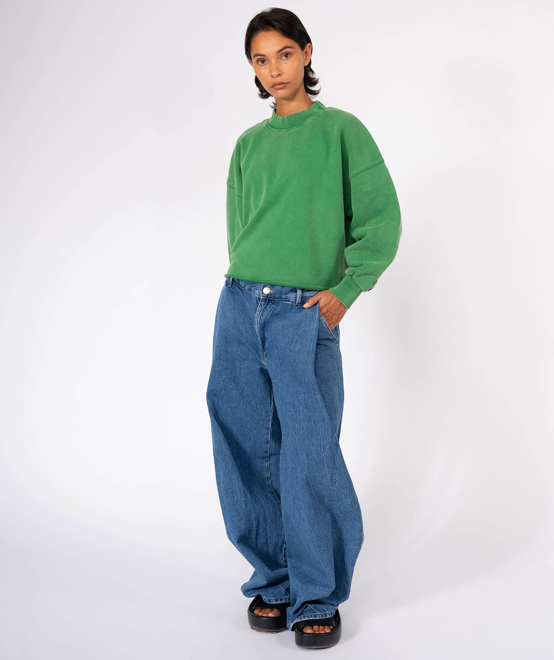 Sweatshirt crop porter grass "DAILY"