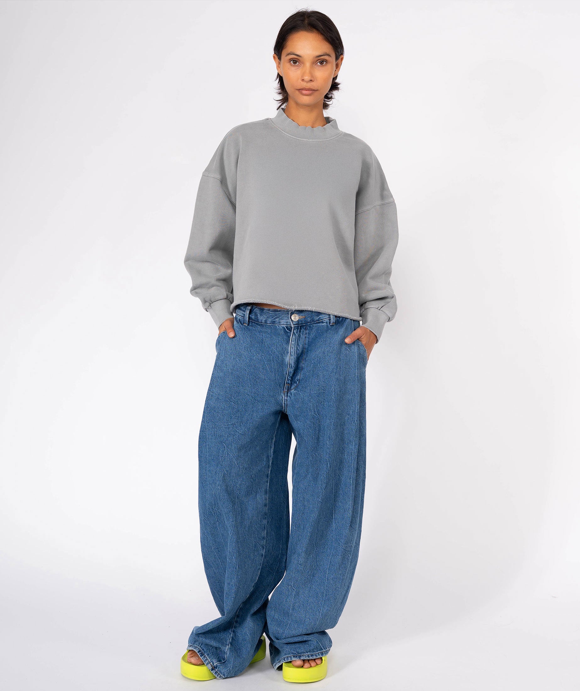 Sweatshirt crop porter grey "DAILY"