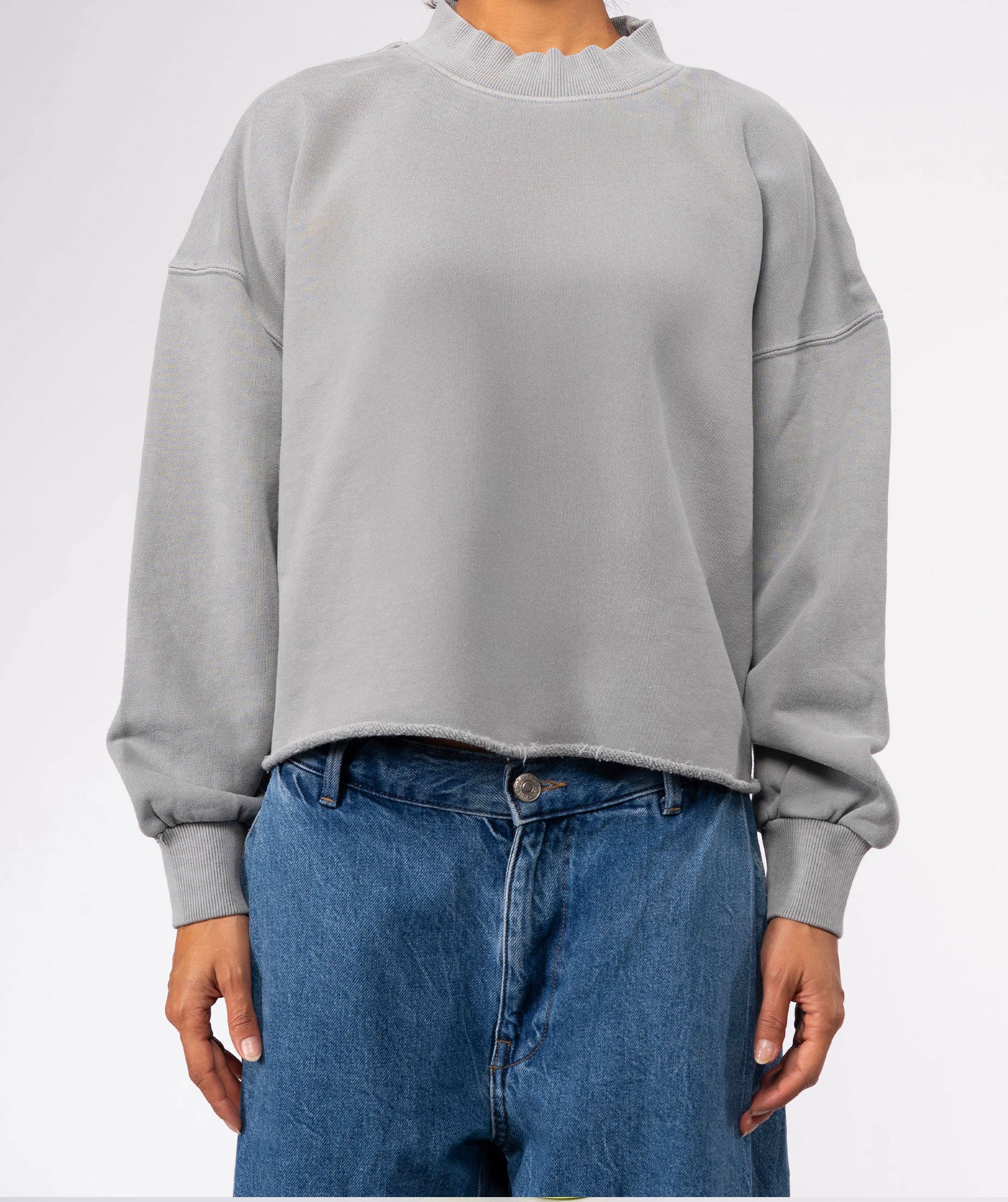 Sweatshirt crop porter grey "DAILY"