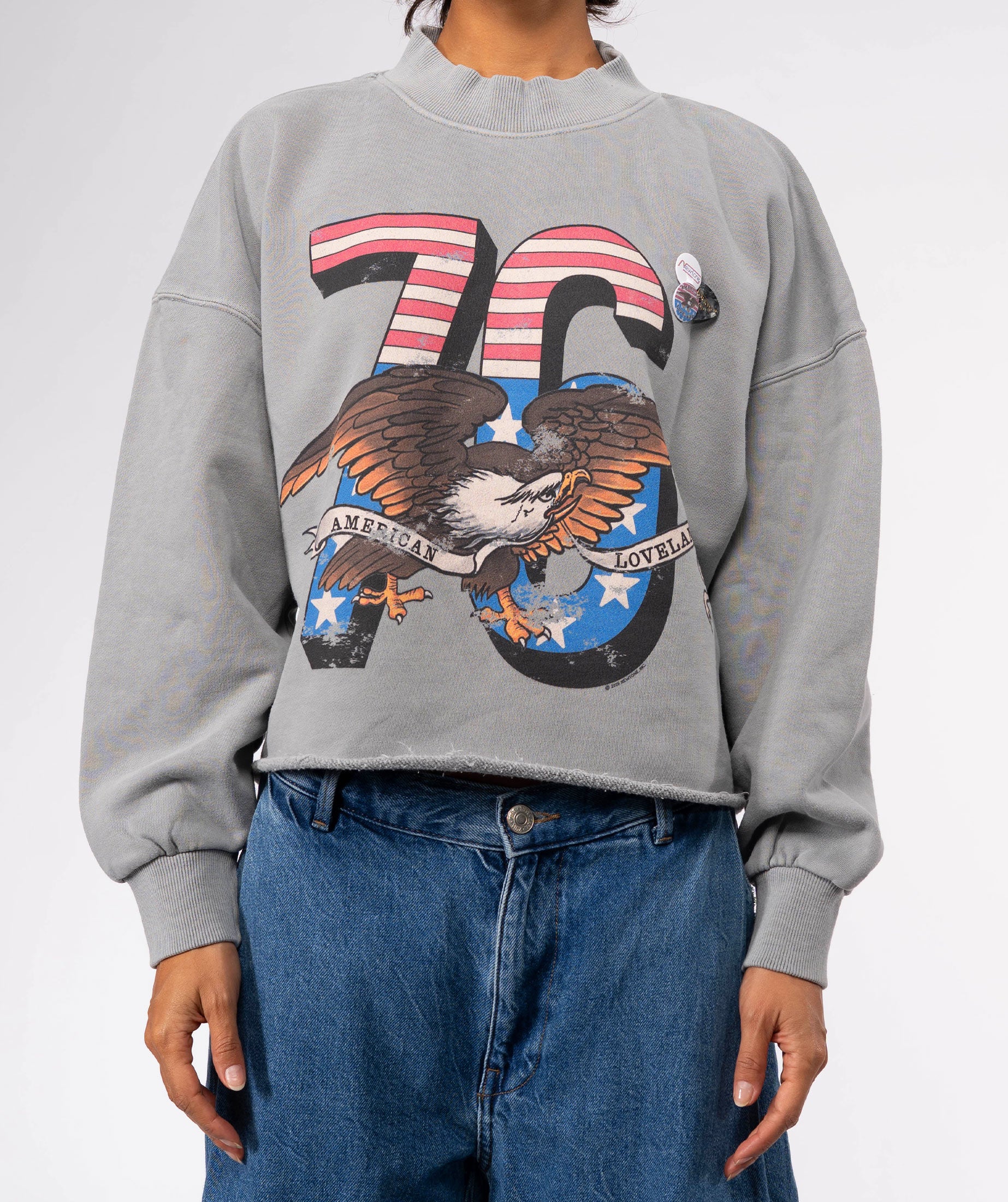 Sweatshirt crop porter grey "LOVELAND"