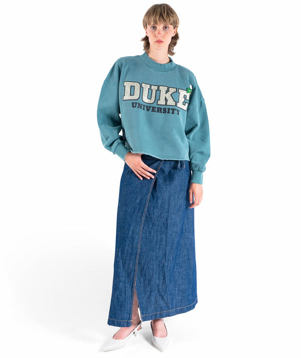 Sweatshirt crop porter forest "UNIVERSITY"