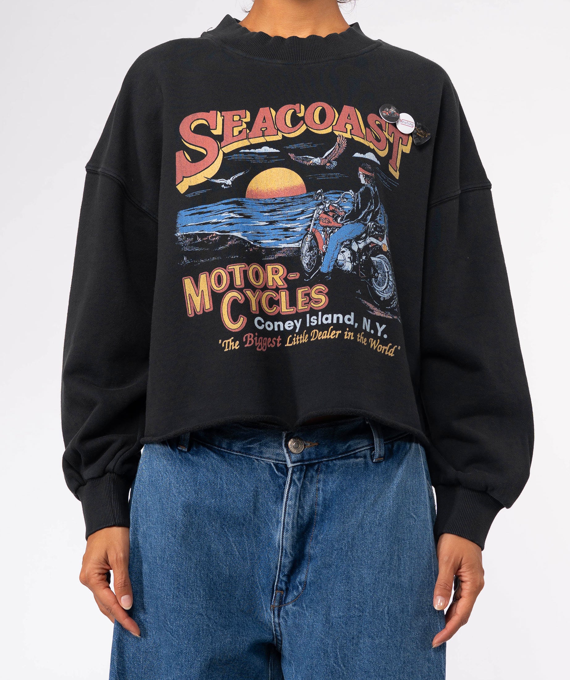 Sweatshirt crop porter night "SEACOAST"