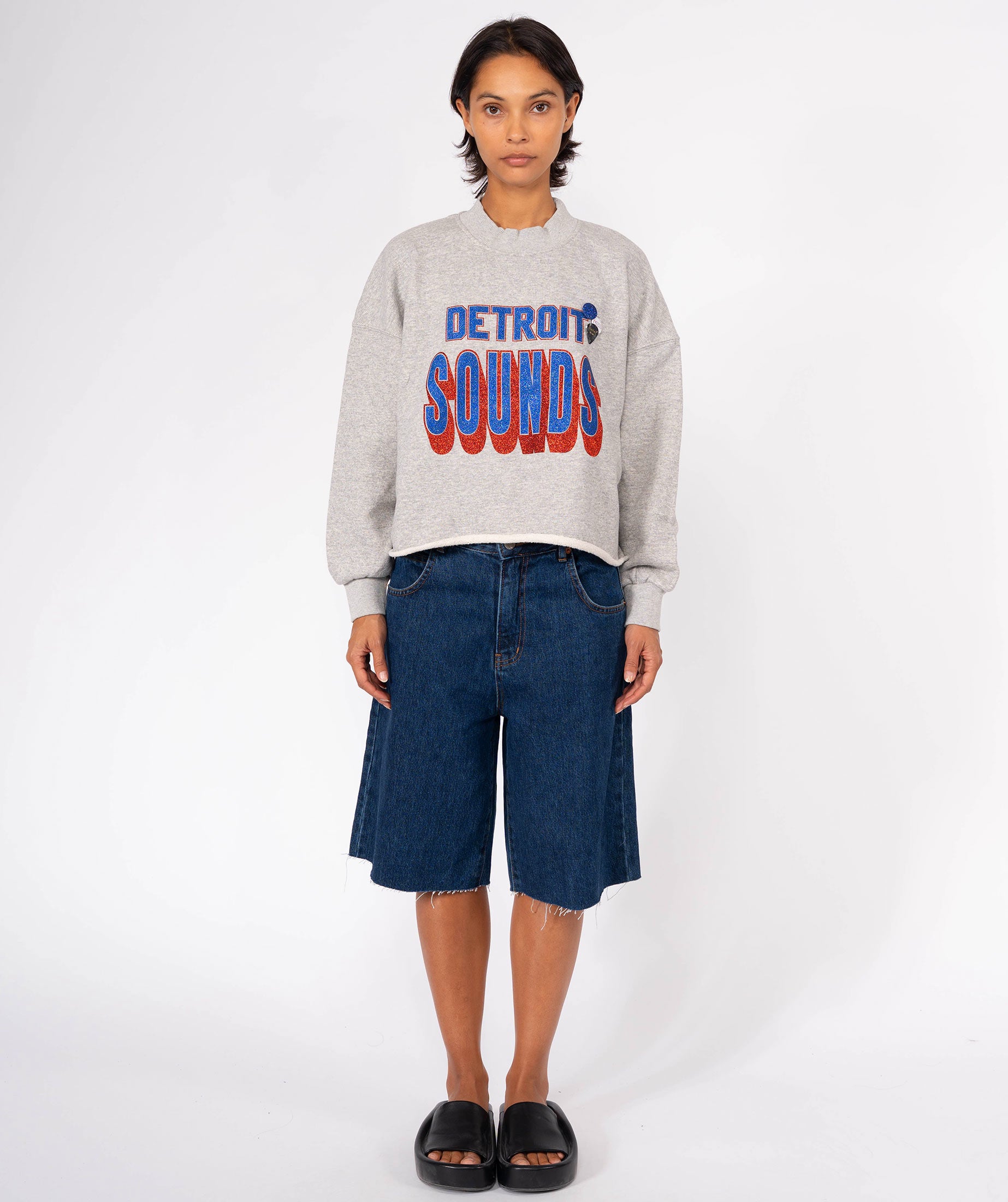 Sweatshirt crop porter elephant "SONG"