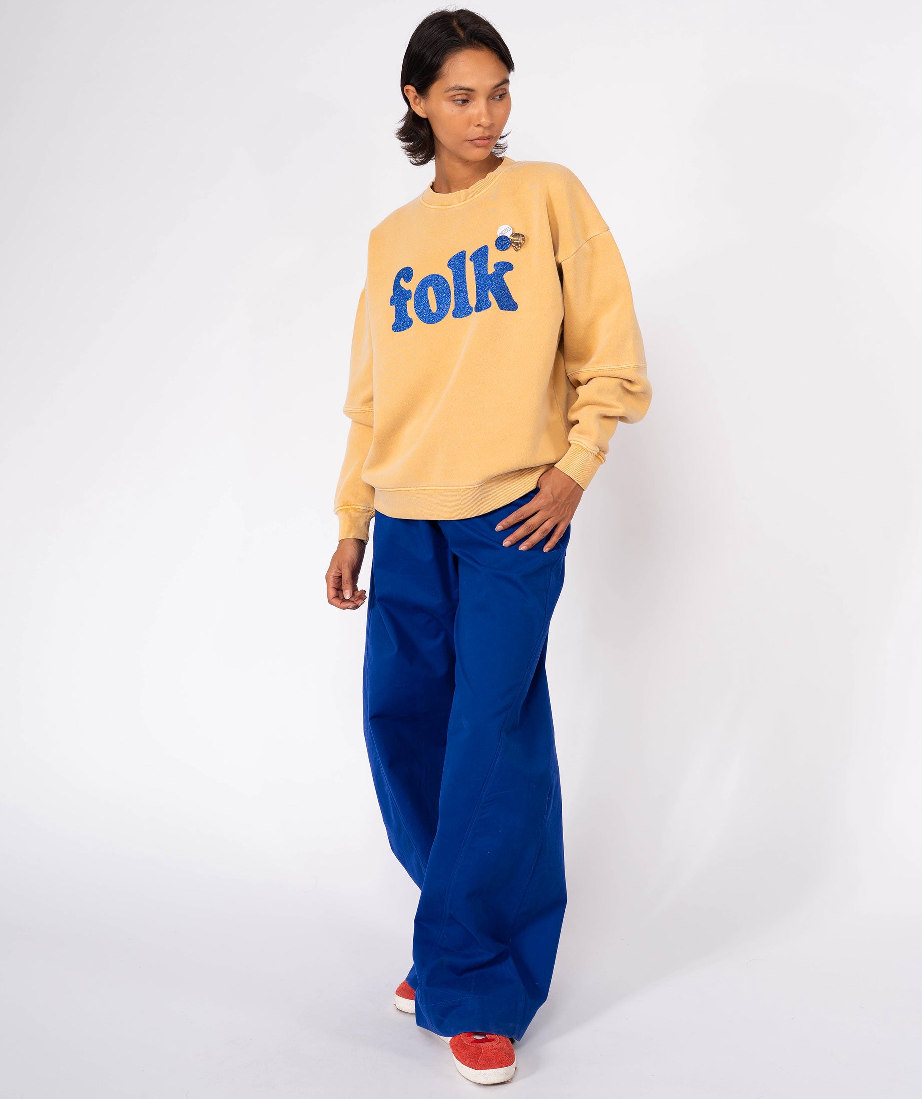 Sweatshirt roller mustard "FOLK"