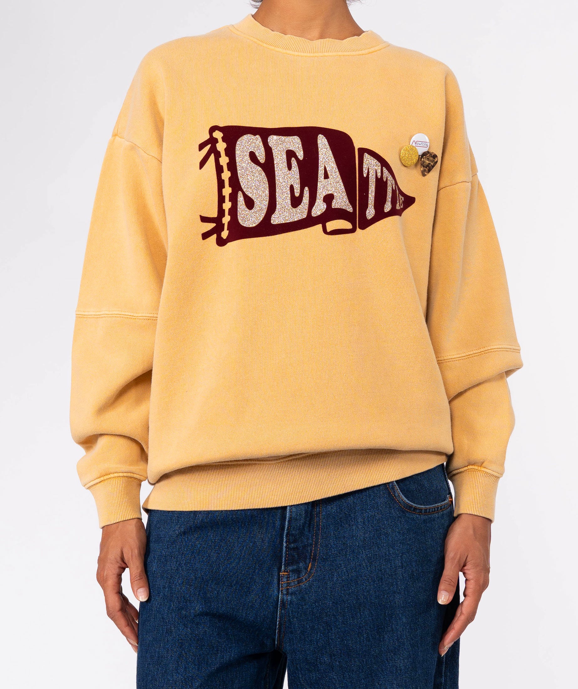 Sweatshirt roller mustard "PRENNANT"