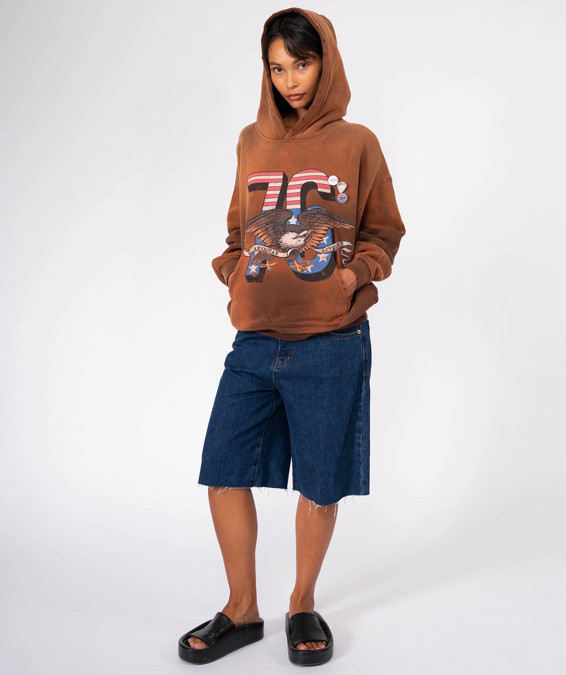 Hoodie skyler vintage brown "LOVELAND"