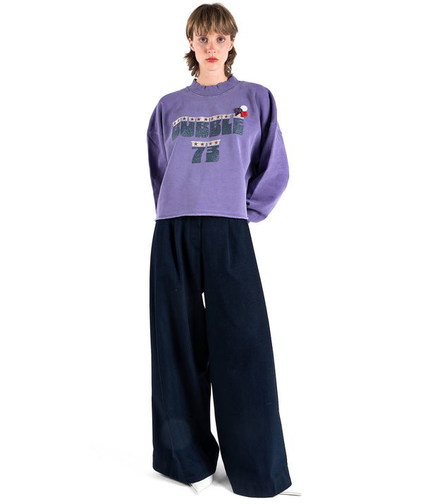 Sweatshirt crop porter grape "BUBBLE"